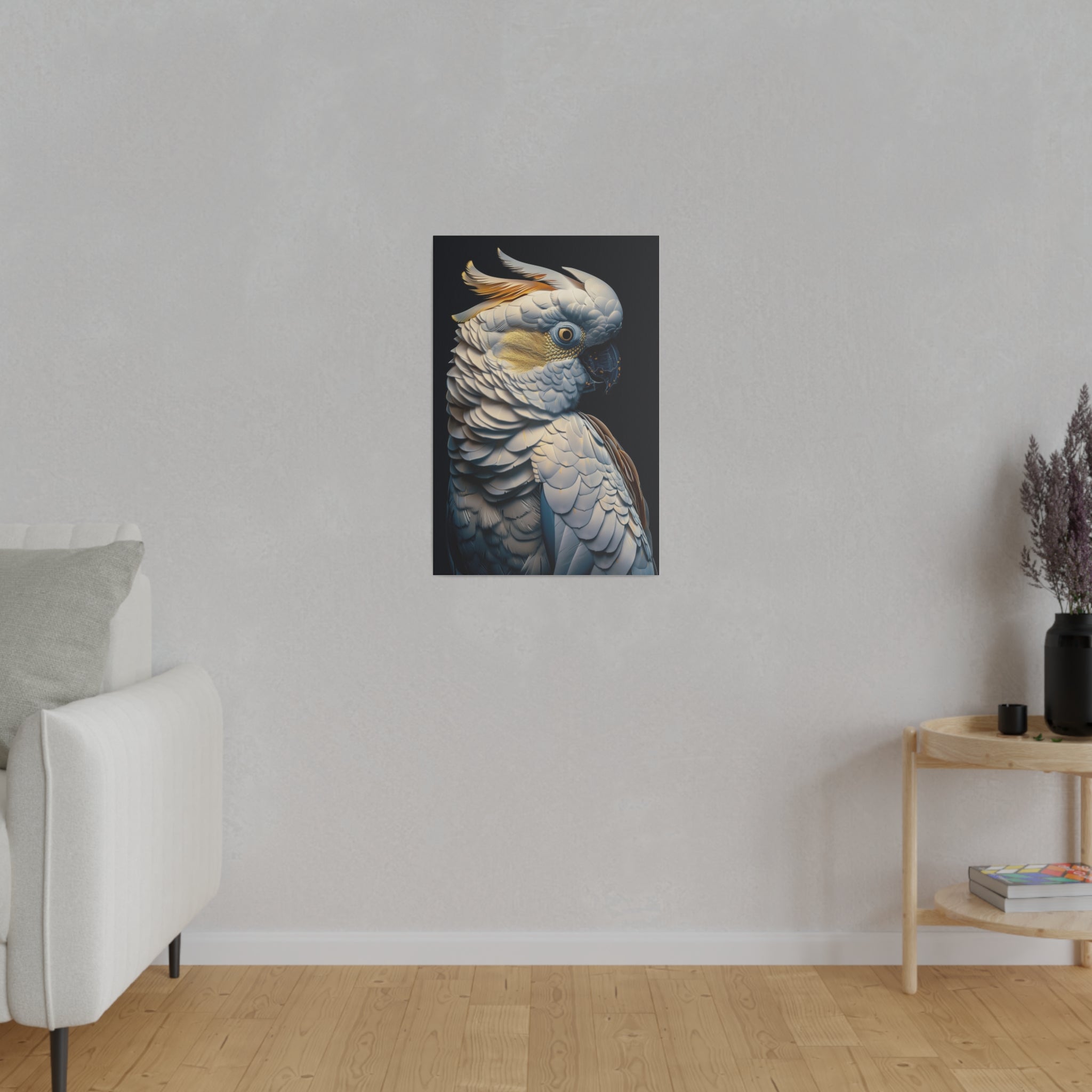 Golden Cockatoo Parrot - Wildlife Wall Art - Vertical Canvas - WA289