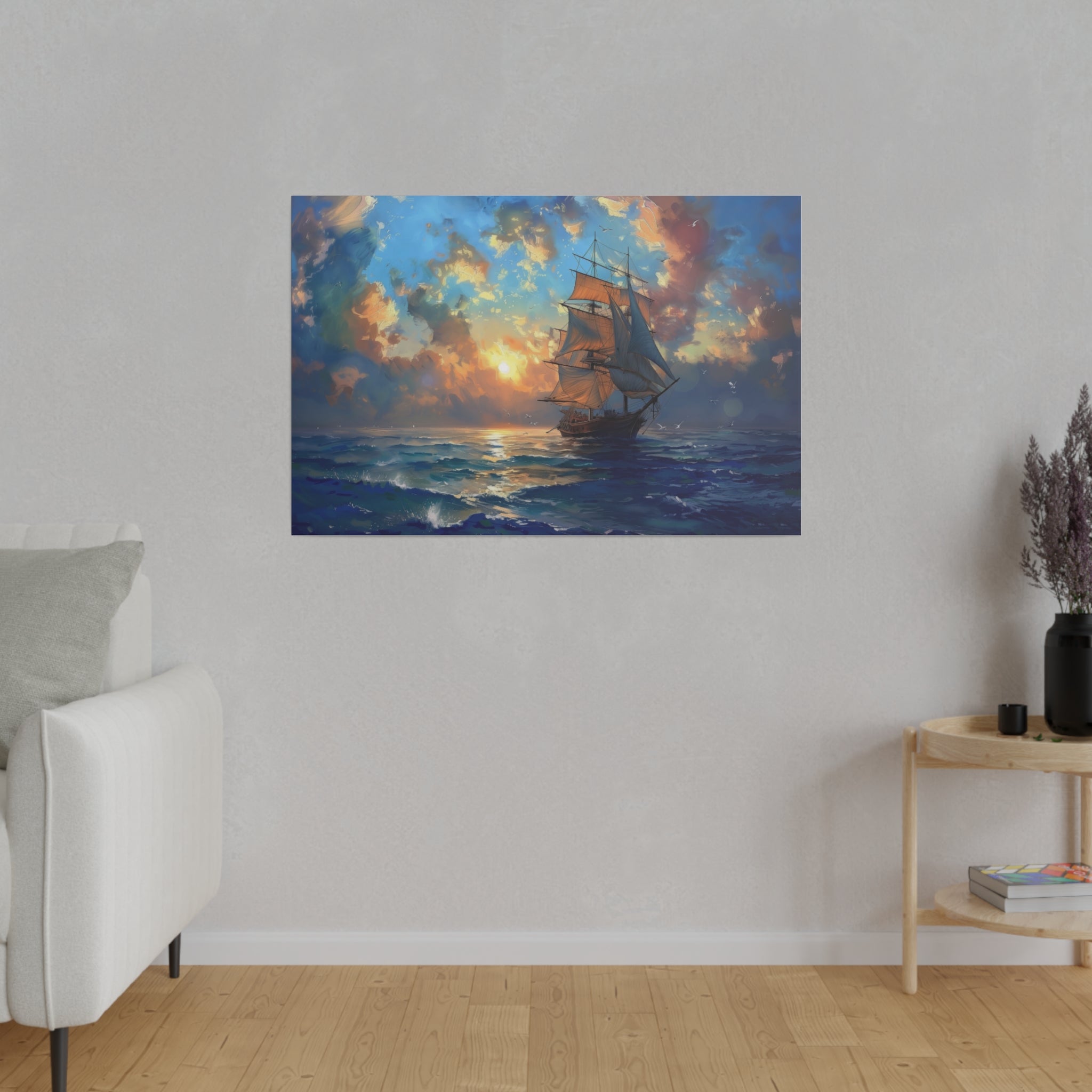 Ship Ocean Wall Art - Horizontal Canvas - WA181