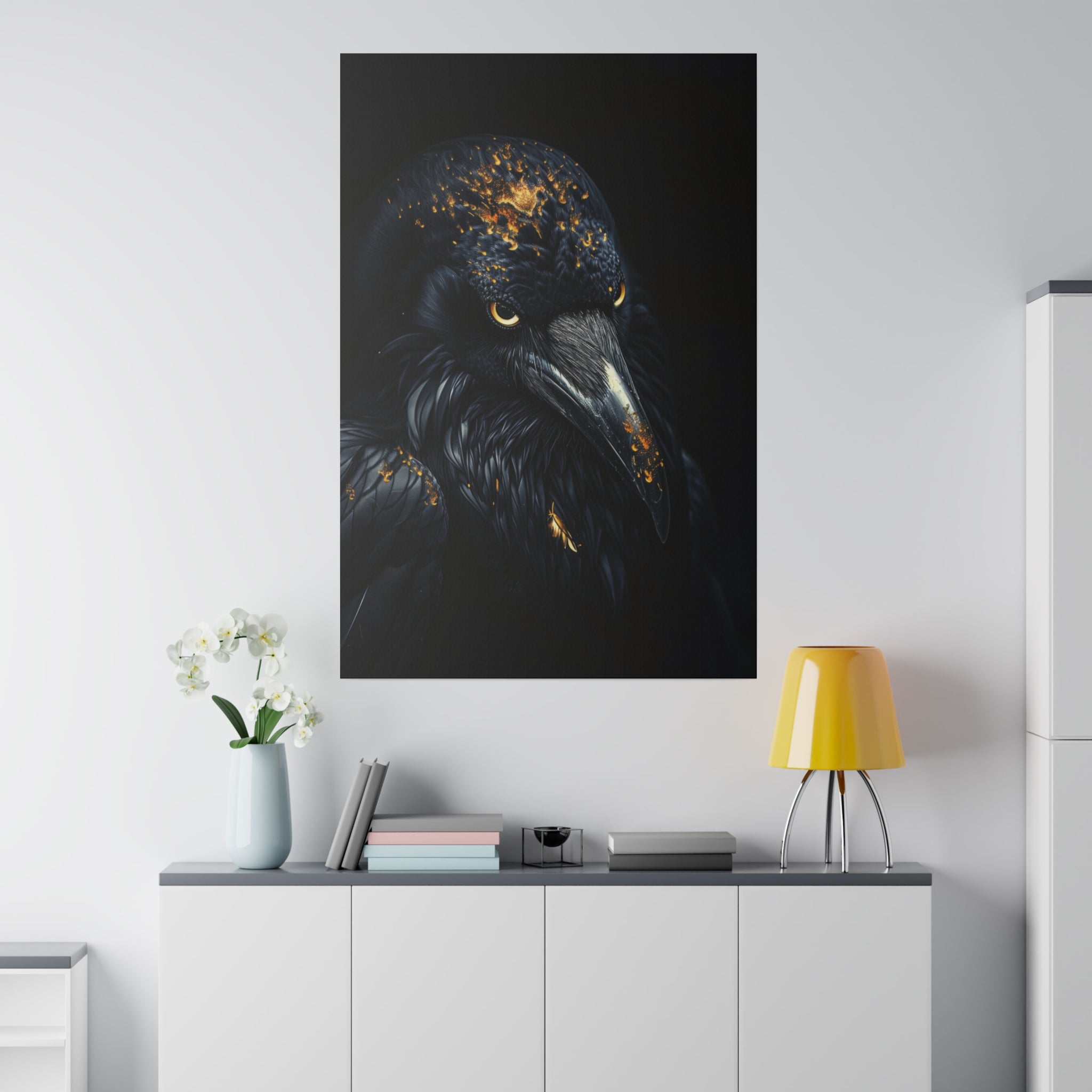 Raven's Splendor - Wildlife Wall Art - Vertical Canvas - WA266