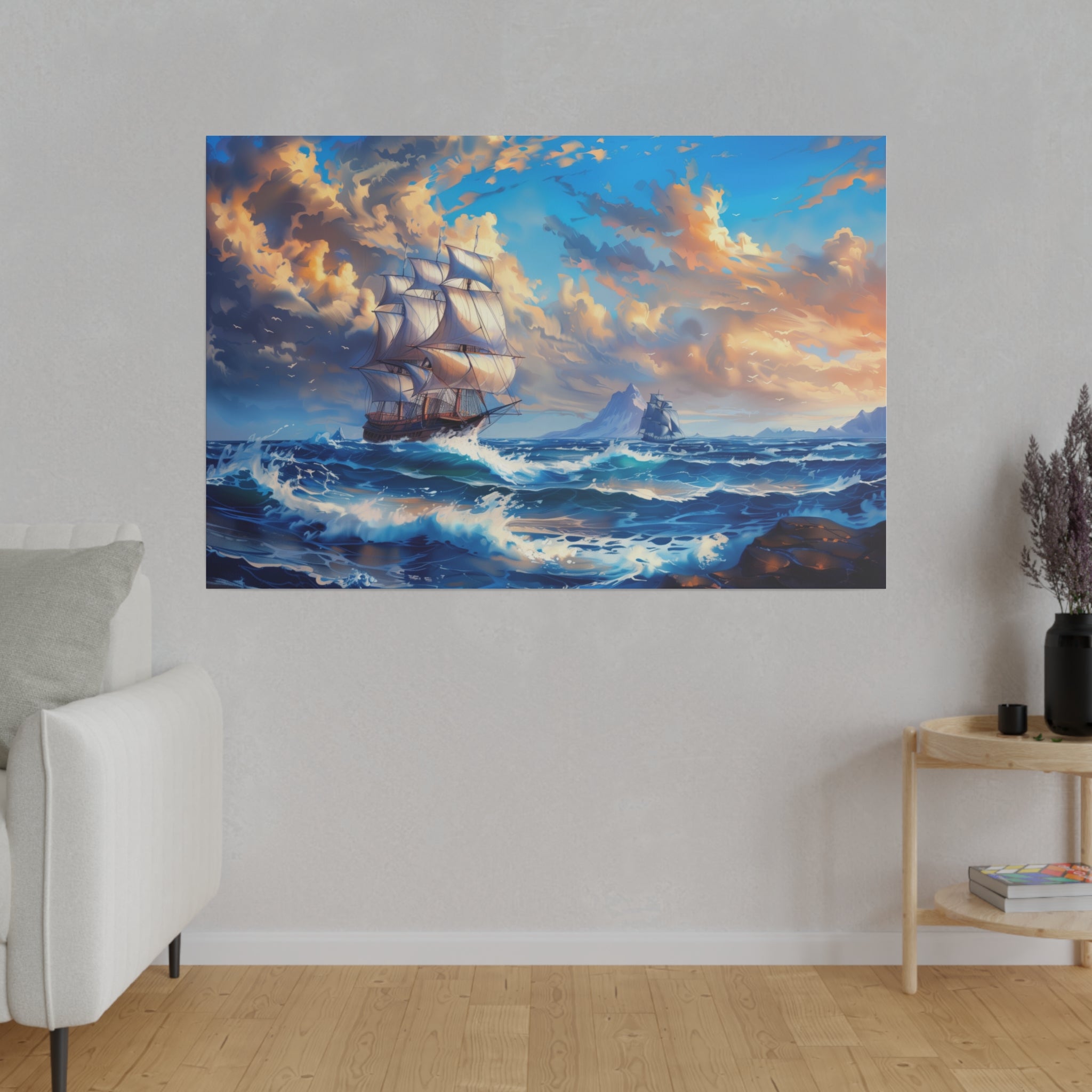 Ship Ocean Wall Art - Horizontal Canvas - WA179