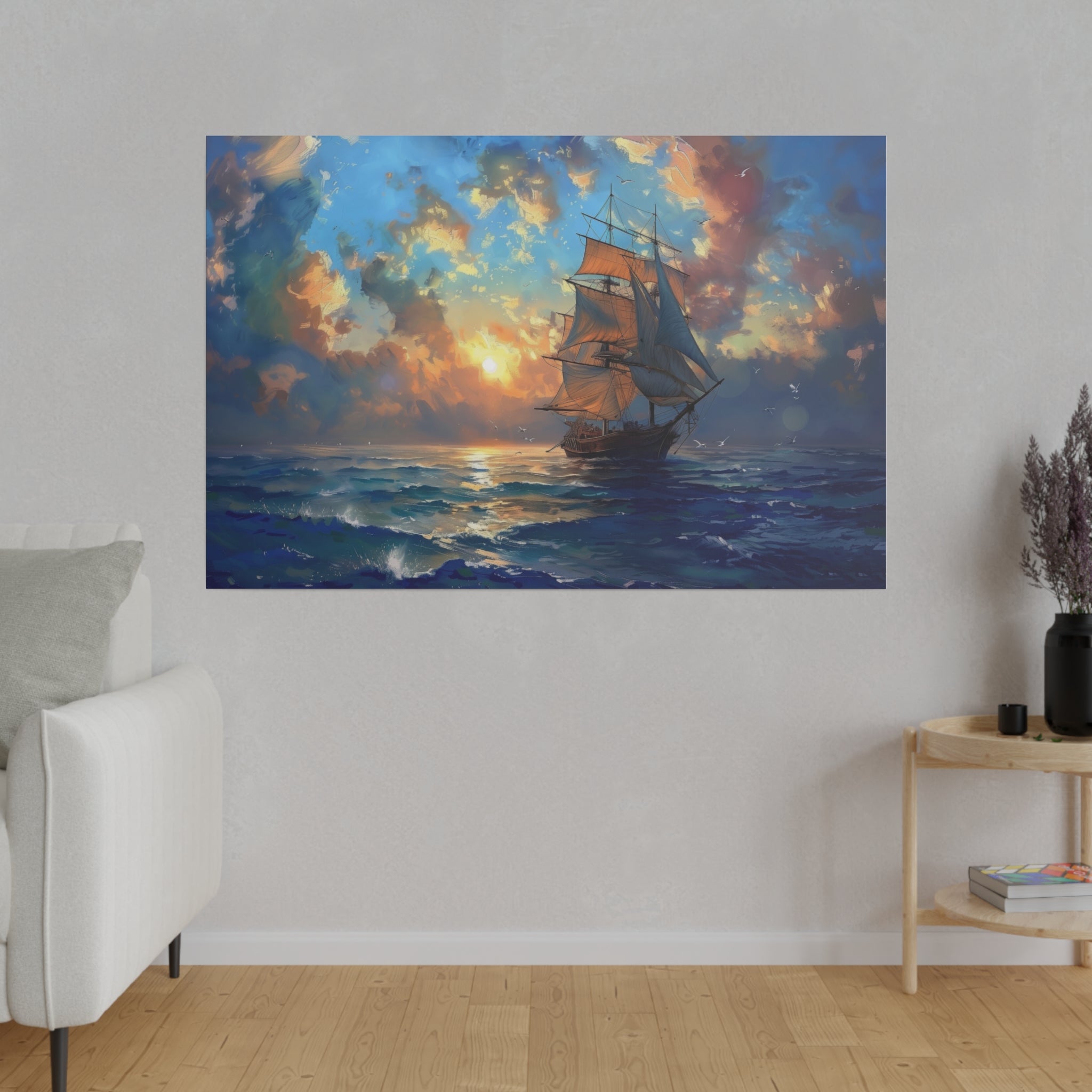 Ship Ocean Wall Art - Horizontal Canvas - WA181