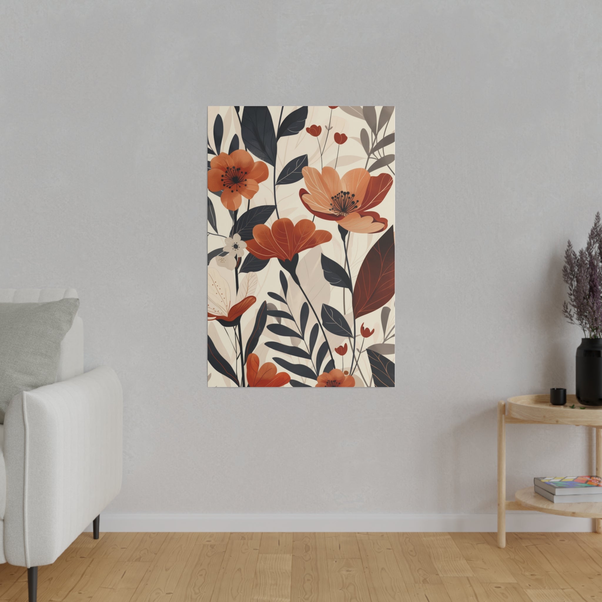 Flowers Wall Art - Botanical Wall Art - Vertical Canvas - WA61