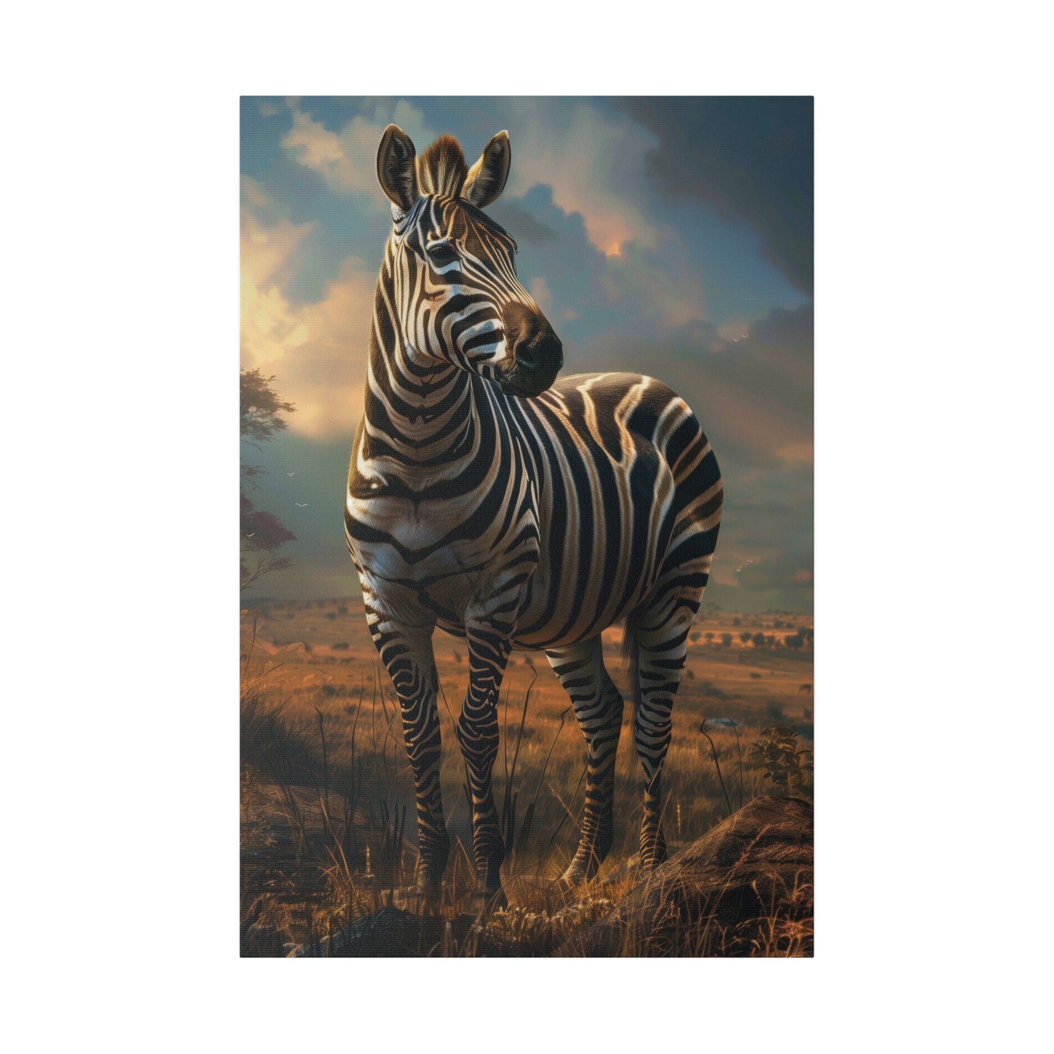 Marvelous Zebra - Wildlife Wall Art - Vertical Canvas - WA251