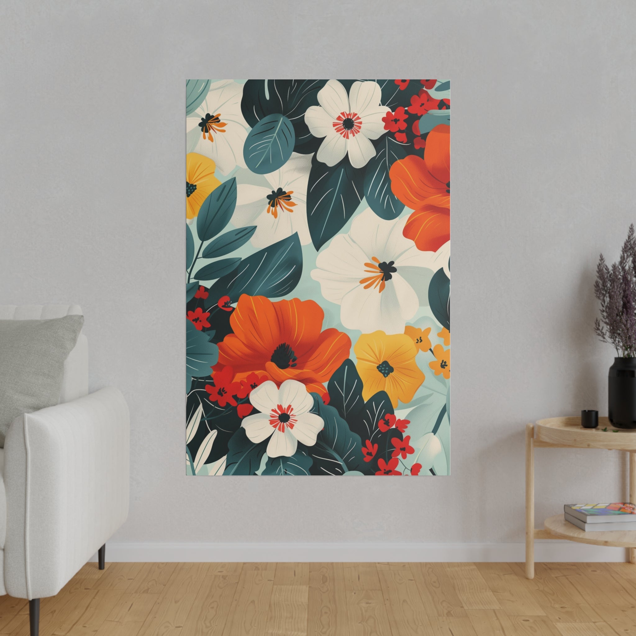 Flowers Wall Art - Botanical Wall Art - Vertical Canvas - WA41