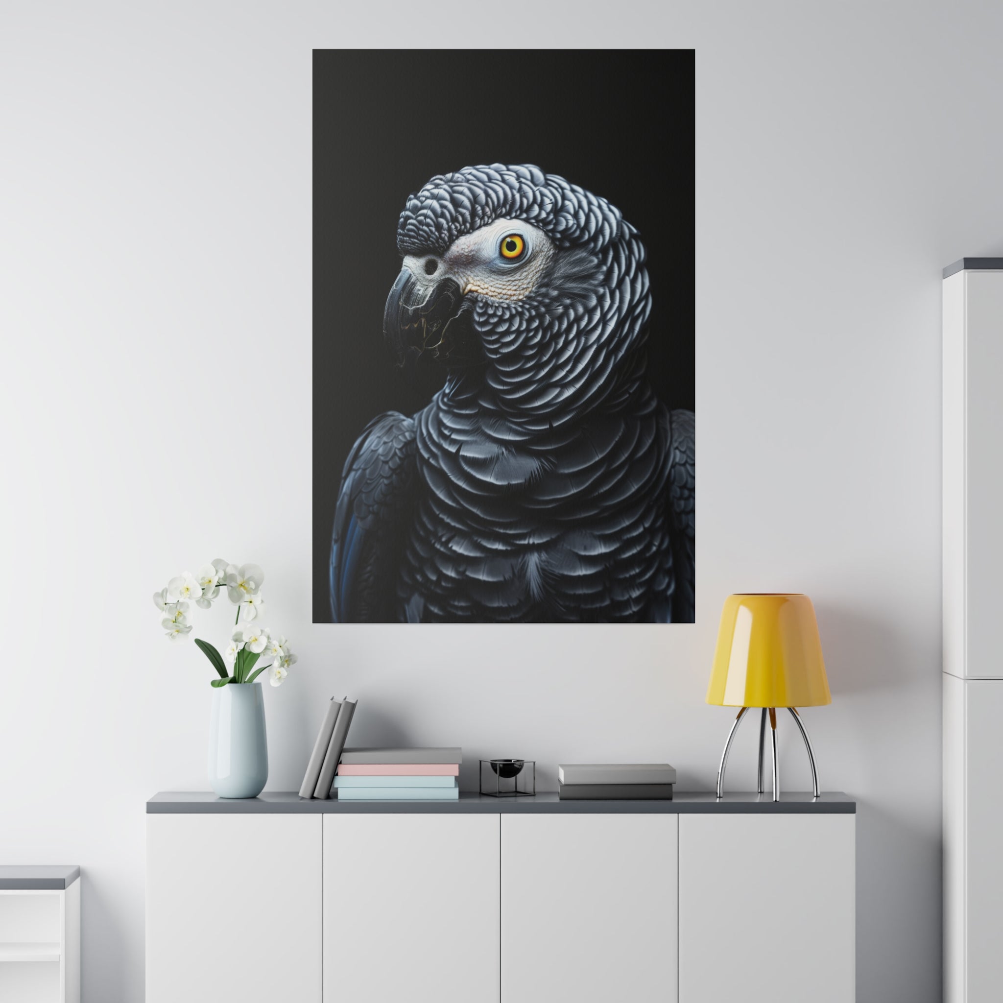 Grey Parrot - Wildlife Wall Art - Vertical Canvas - WA288