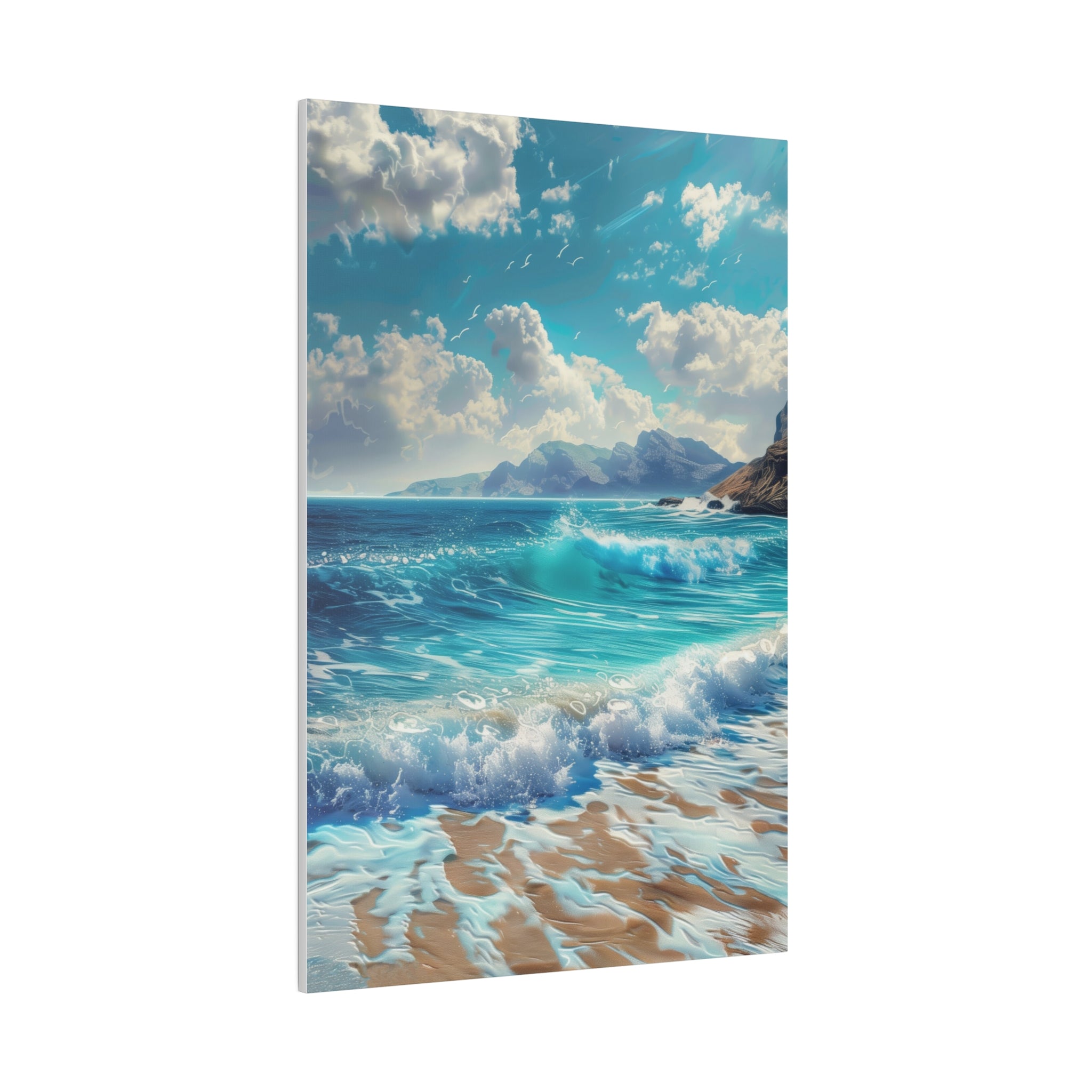 Ocean Waves Wall Art - Vertical Canvas - WA96