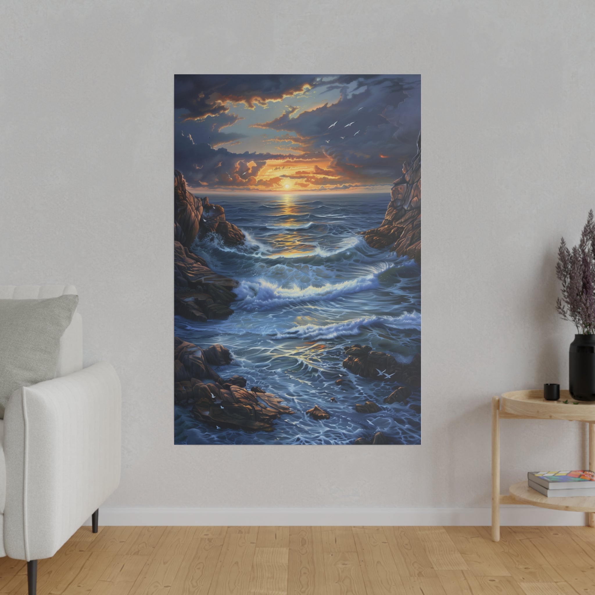 Ocean Waves Wall Art - Vertical Canvas - WA95