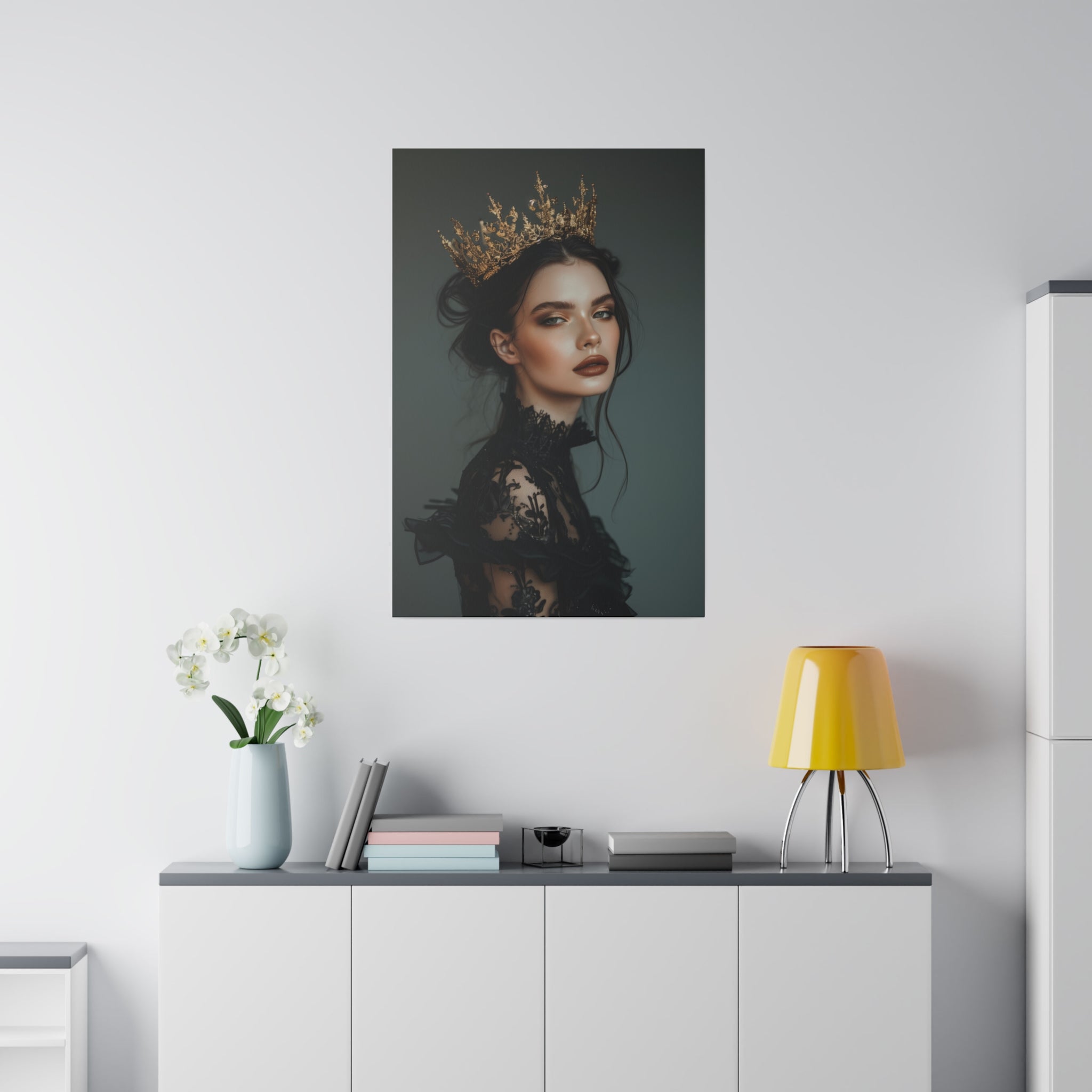 Gothic Woman with a Crown - Luxury Themed Canvas - Vertical Canvas - WA74