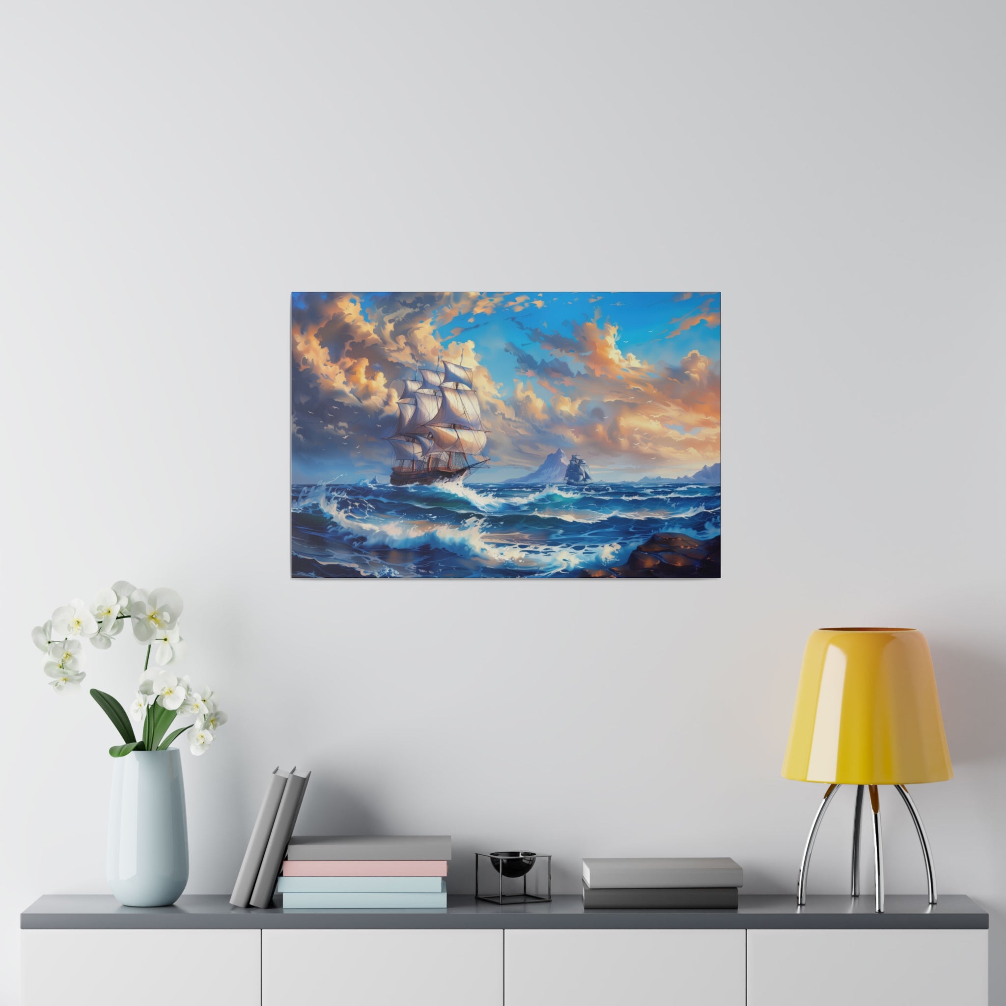 Ship Ocean Wall Art - Horizontal Canvas - WA179