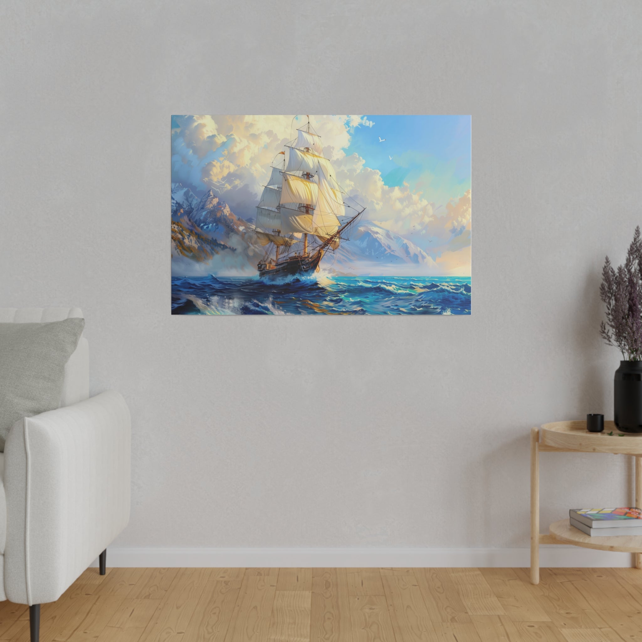 Ship Ocean Wall Art - Horizontal Canvas - WA178