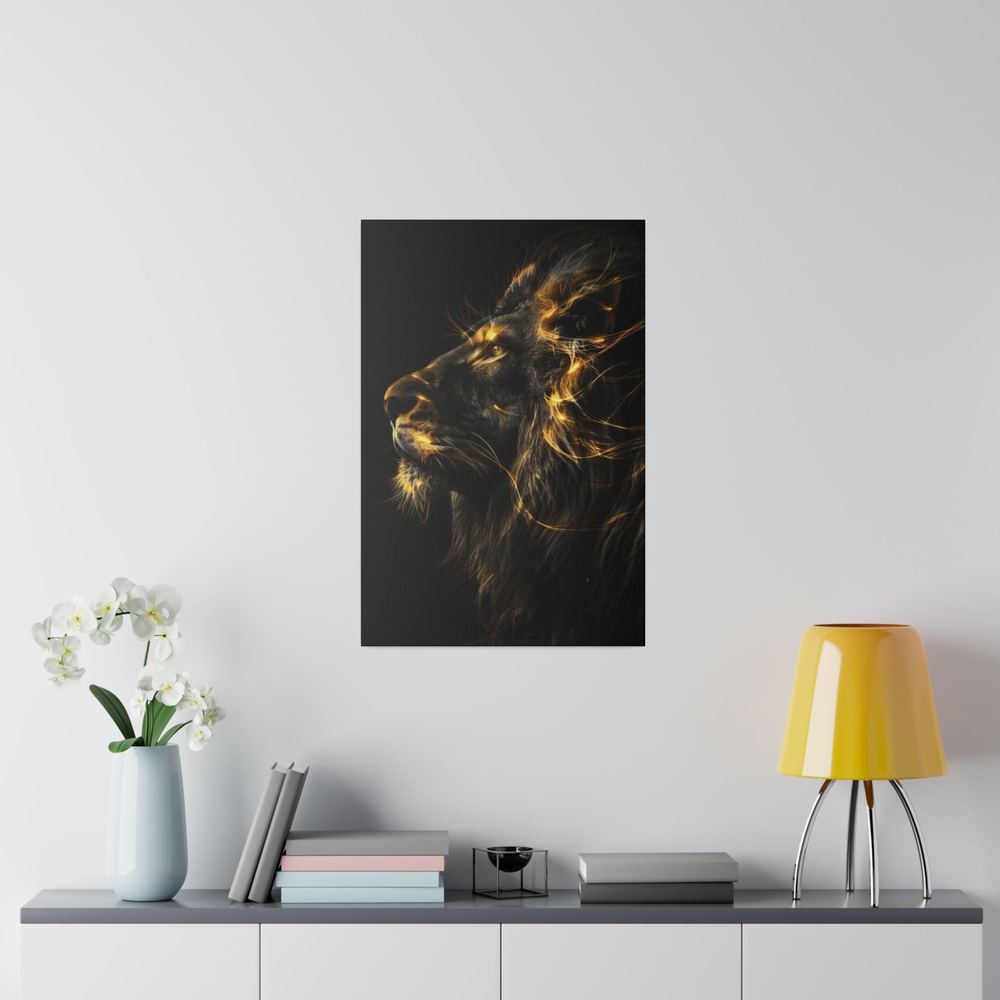 Luminous Lion - Wildlife Wall Art - Vertical Canvas - WA286