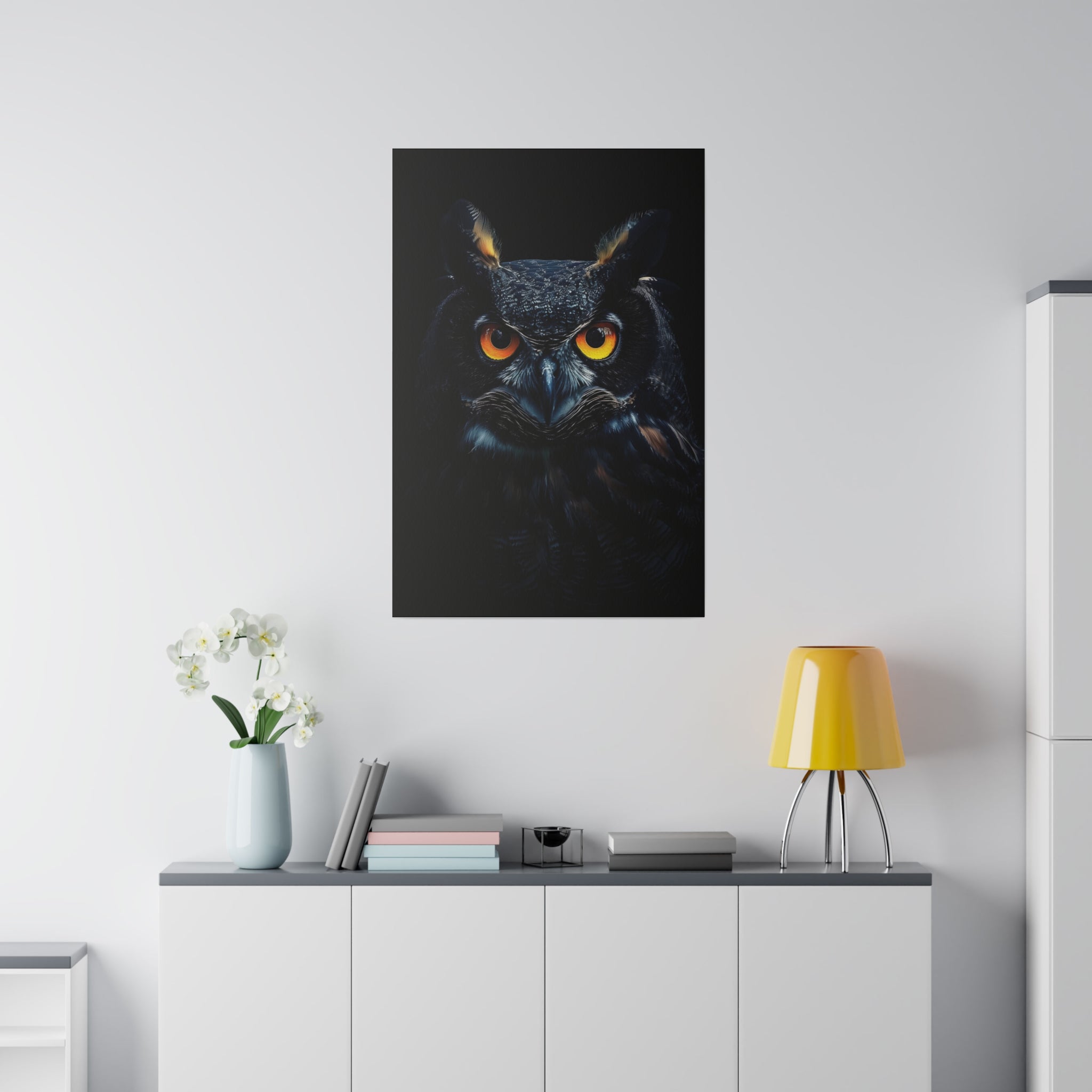 Owl's Brilliance - Wildlife Wall Art - Vertical Canvas - WA275