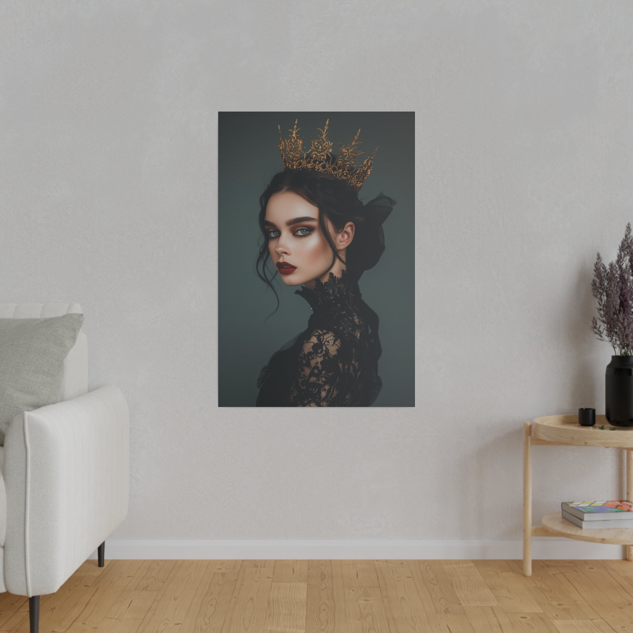 Gothic Woman with a Crown - Luxury Themed Canvas - Vertical Canvas - WA73