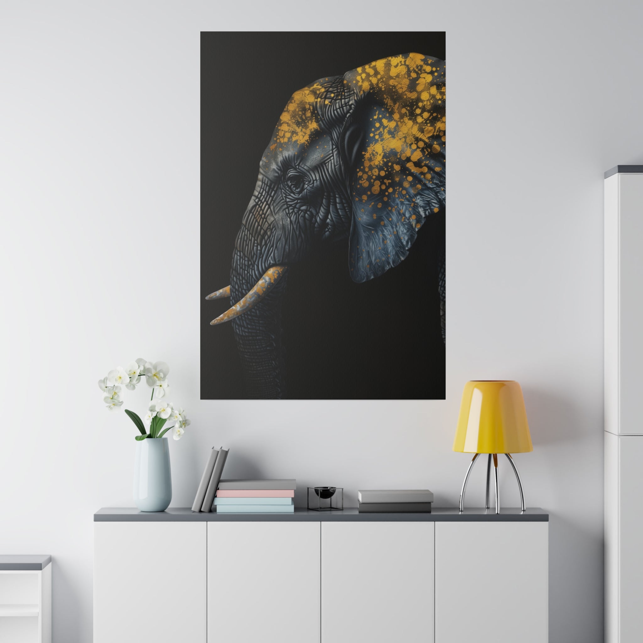 Elephant's Radiance - Wildlife Wall Art - Vertical Canvas - WA270