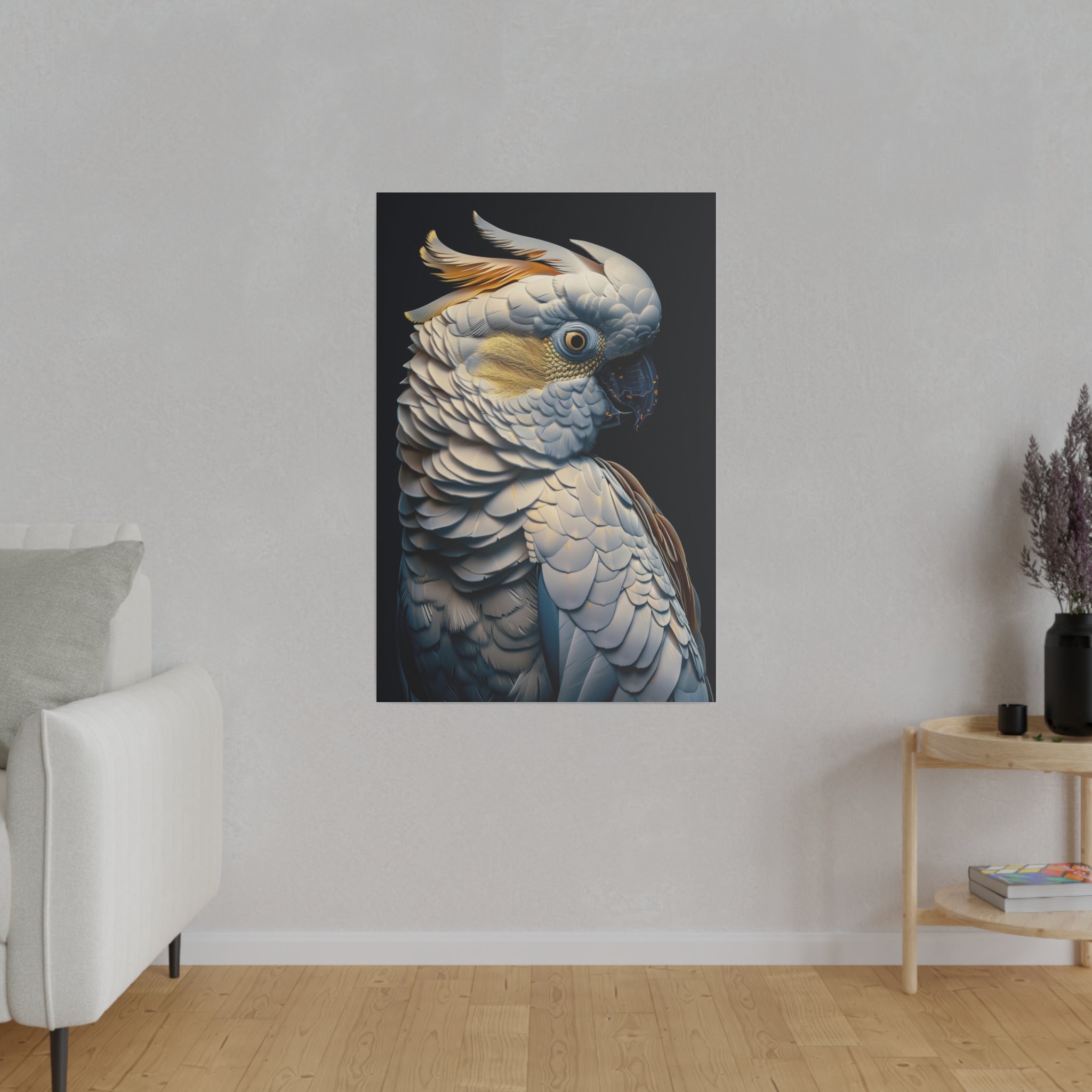 Golden Cockatoo Parrot - Wildlife Wall Art - Vertical Canvas - WA289