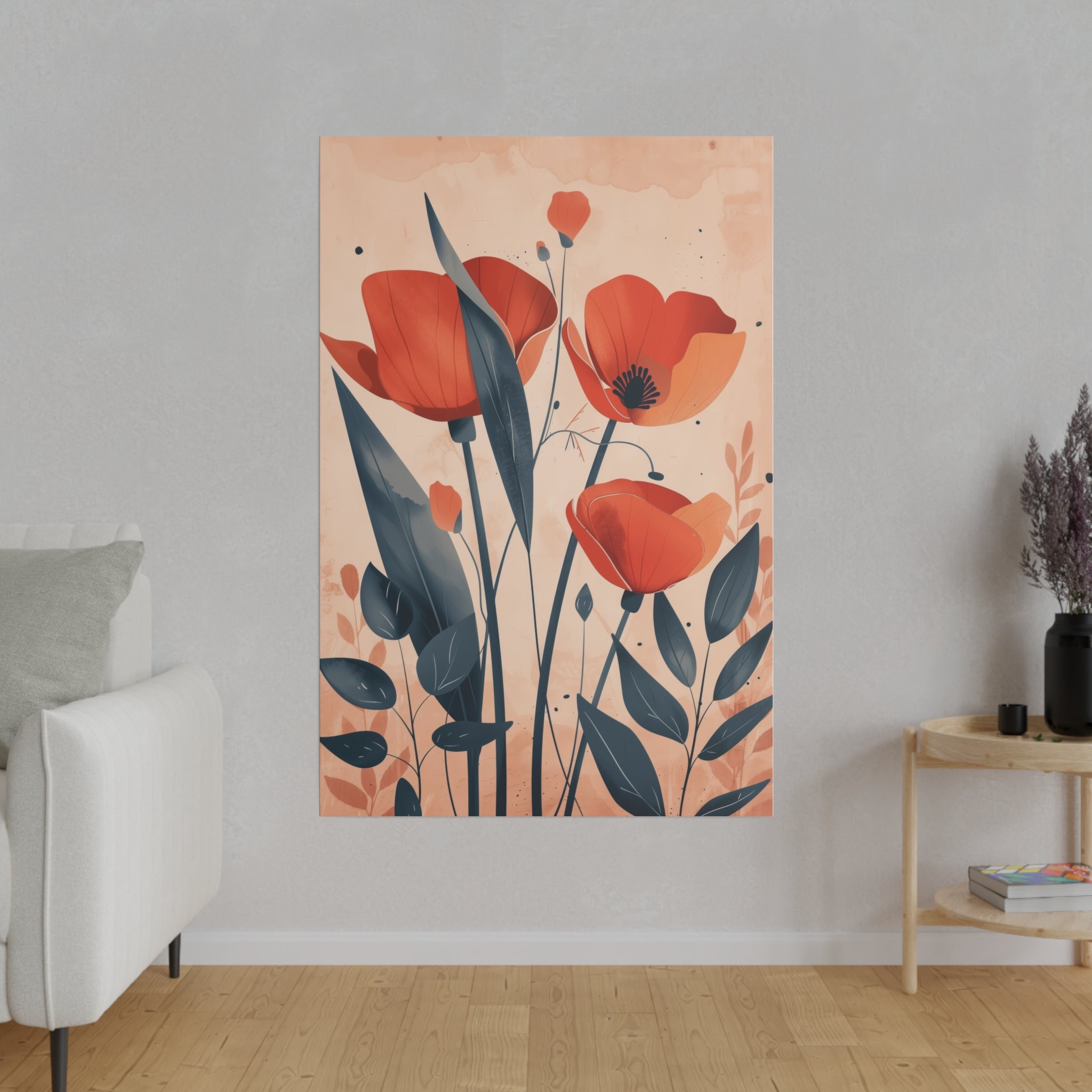 Flowers Wall Art - Botanical Wall Art - Vertical Canvas - WA42