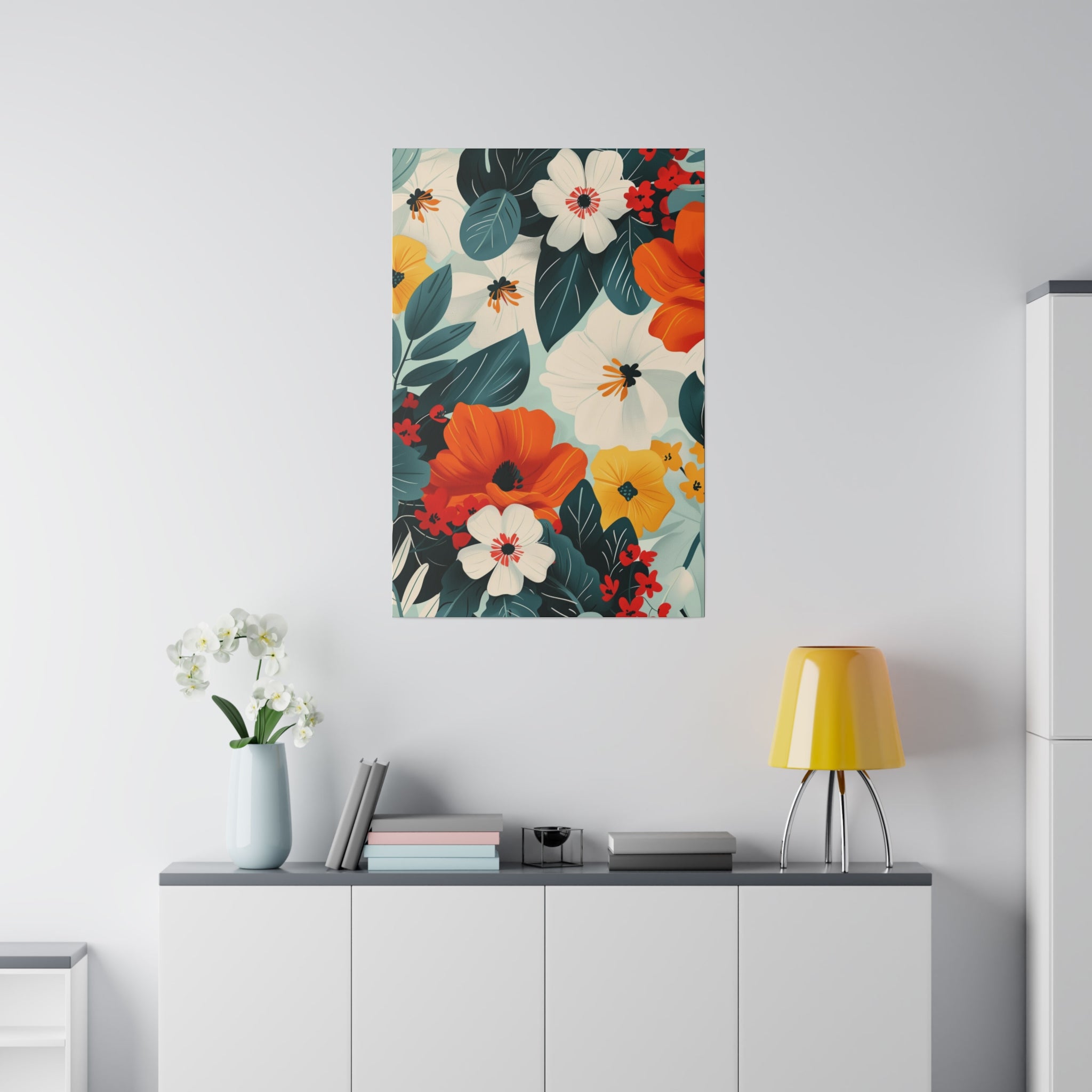 Flowers Wall Art - Botanical Wall Art - Vertical Canvas - WA41