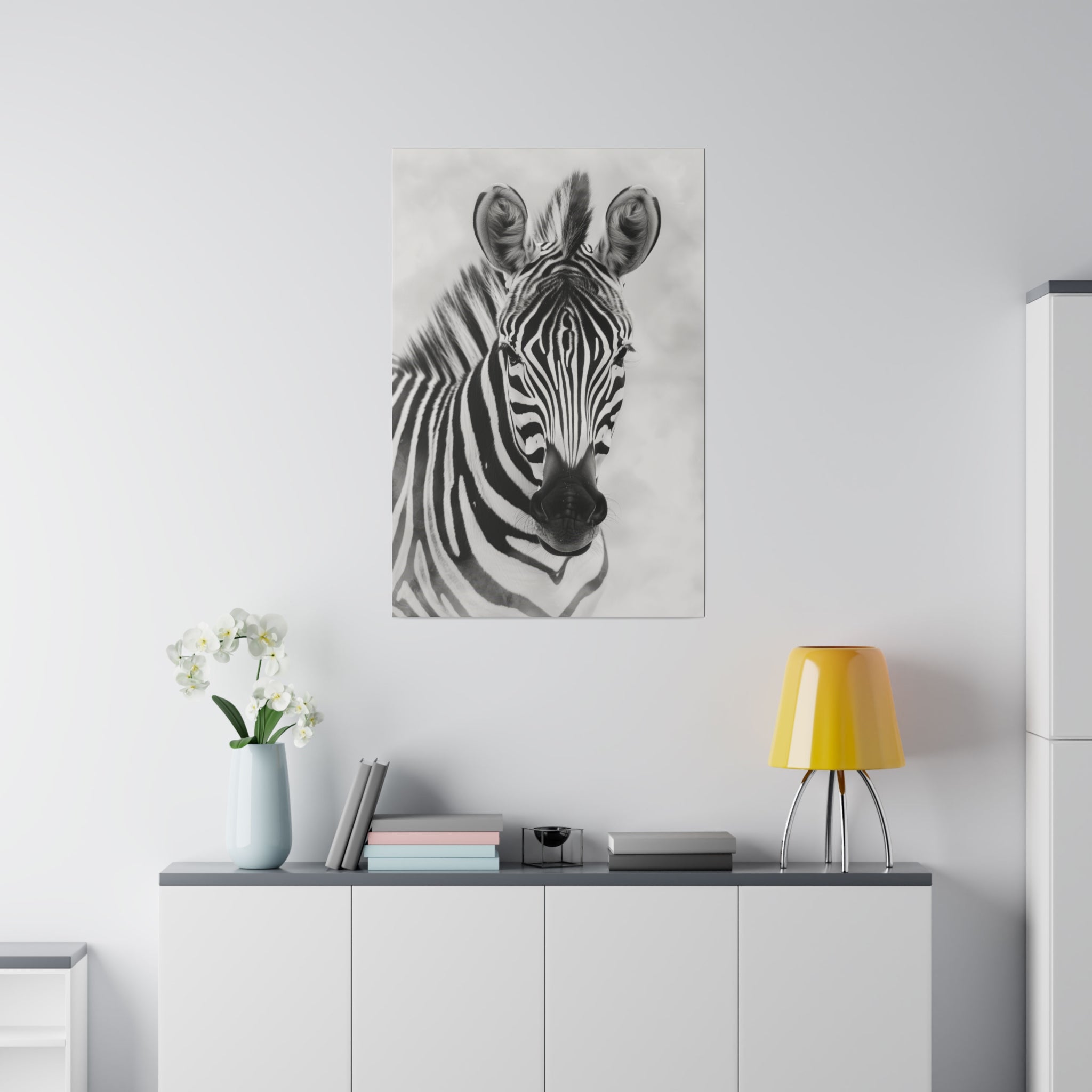 Enigmatic Zebra - Wildlife Wall Art - Vertical Canvas - WA263