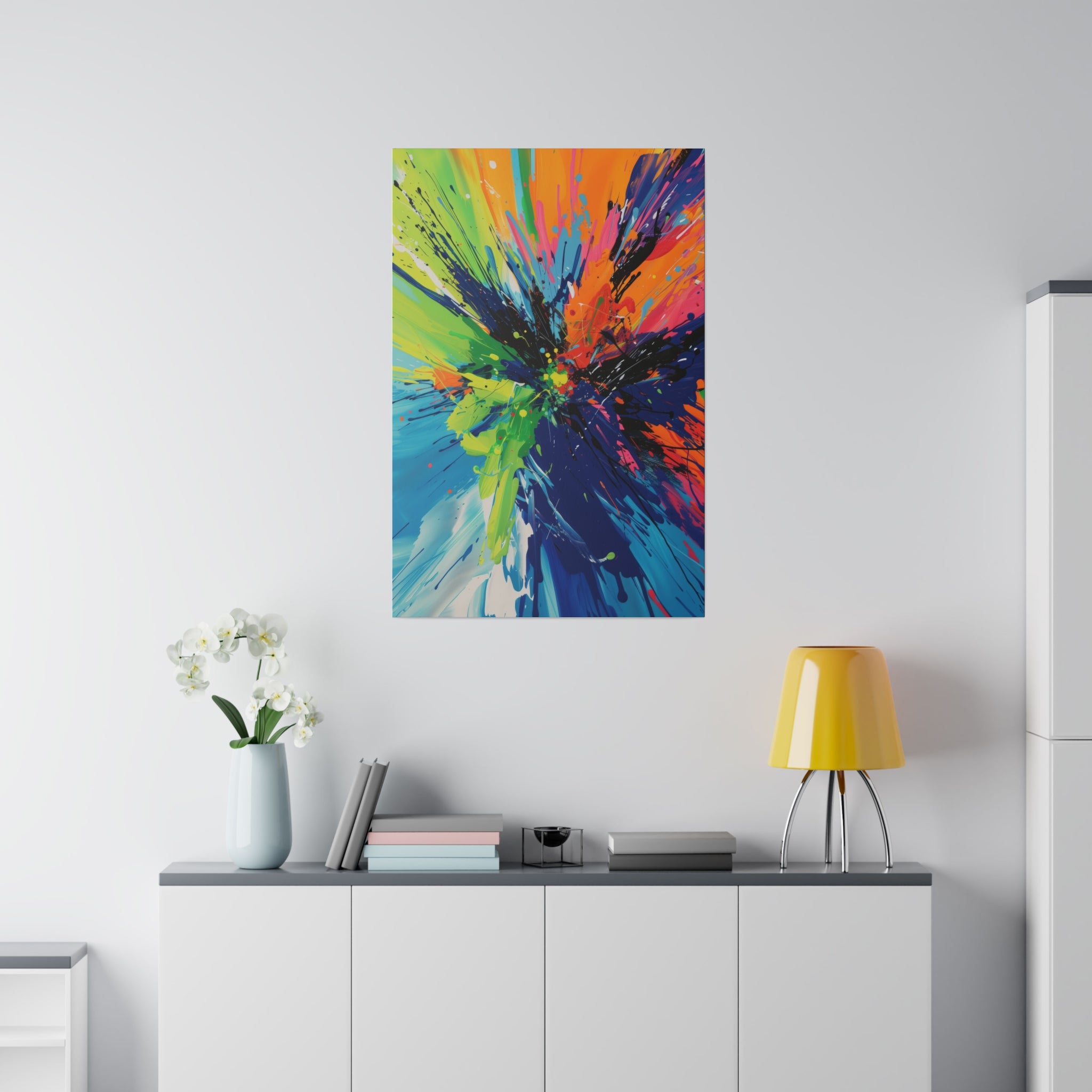 Colorful Burst - Abstract Wall Art - Vertical Canvas - WA229