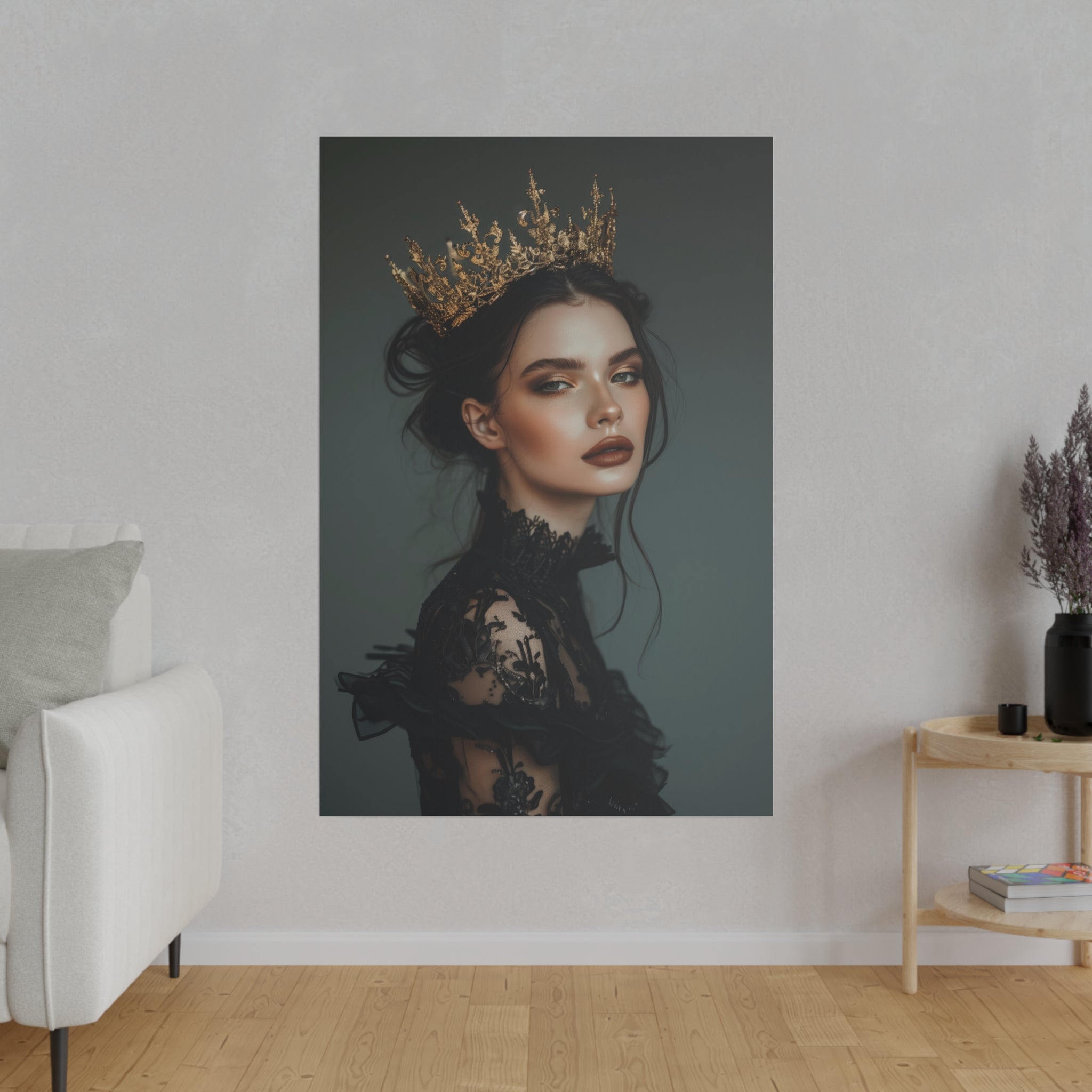 Gothic Woman with a Crown - Luxury Themed Canvas - Vertical Canvas - WA74