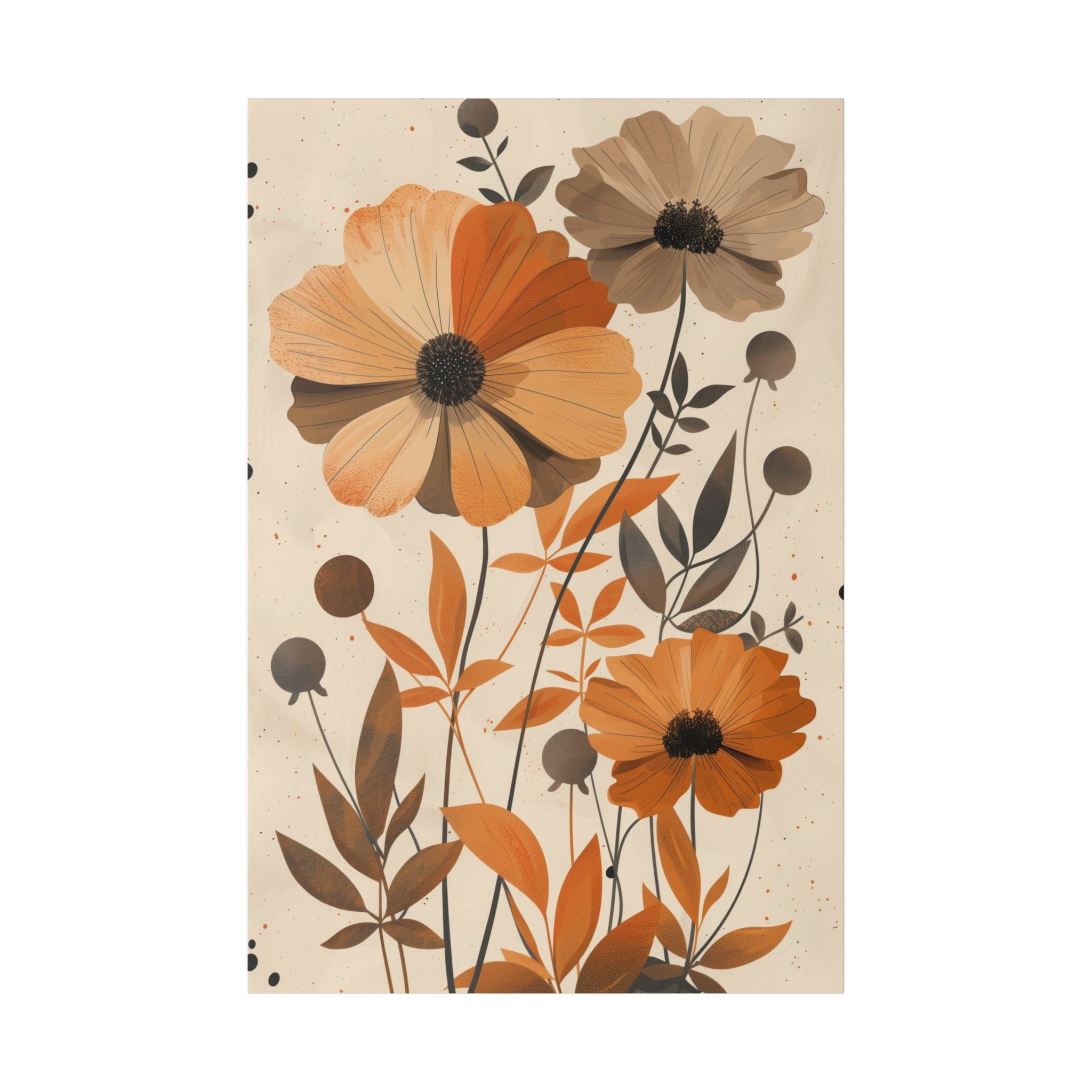 Flowers Wall Art - Botanical Wall Art - Vertical Canvas - WA59