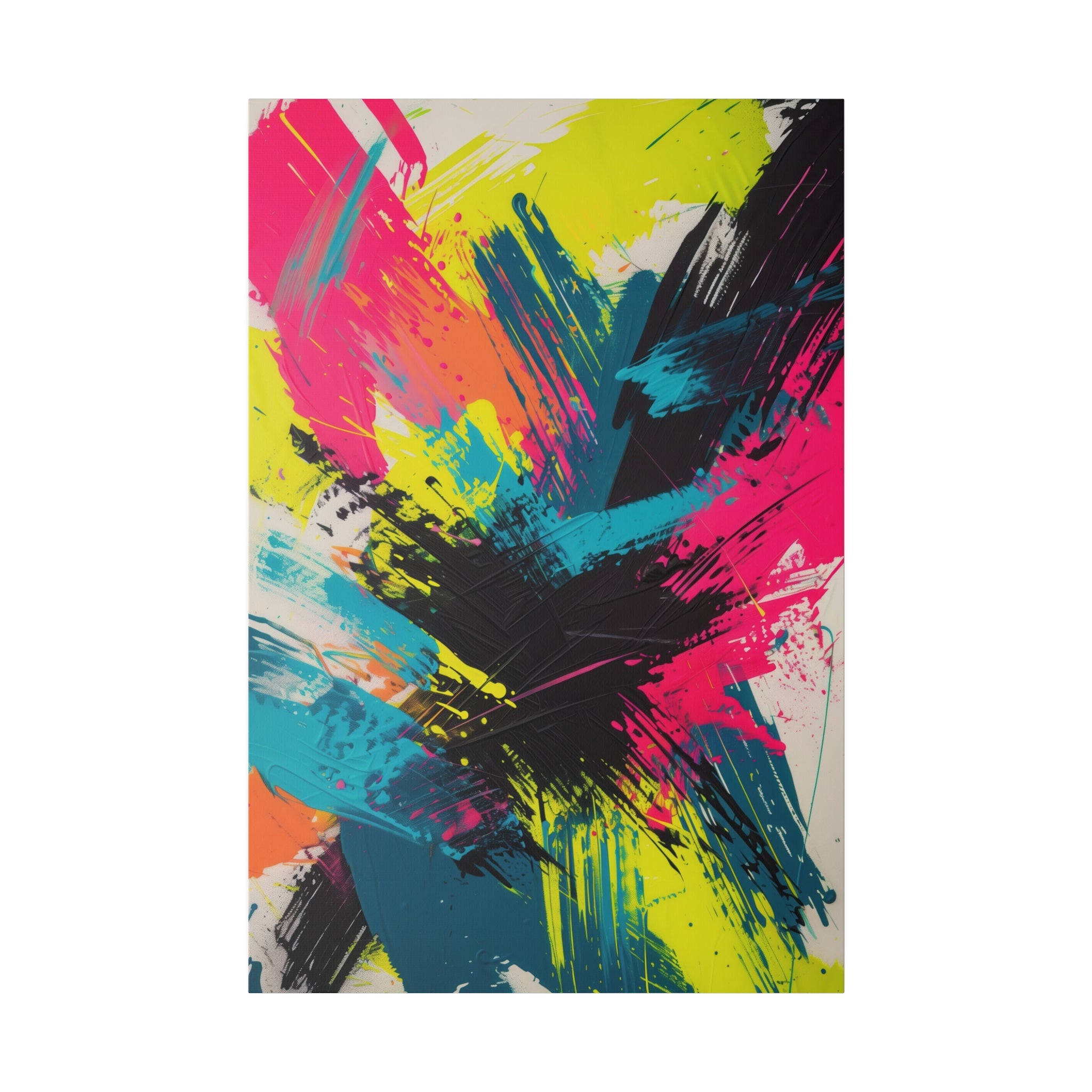 Neon Chaos - Abstract Wall Art - Vertical Canvas - WA235