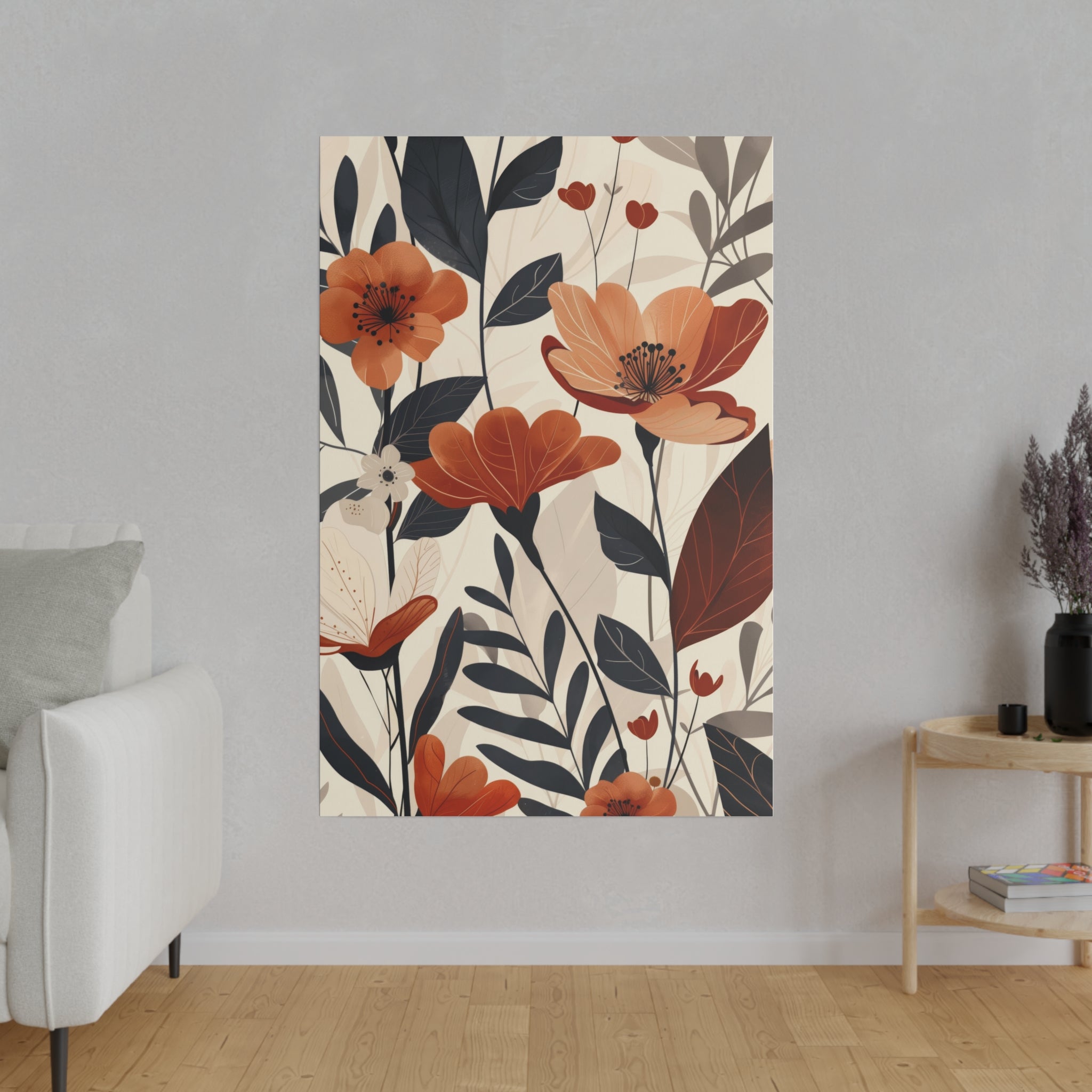 Flowers Wall Art - Botanical Wall Art - Vertical Canvas - WA61