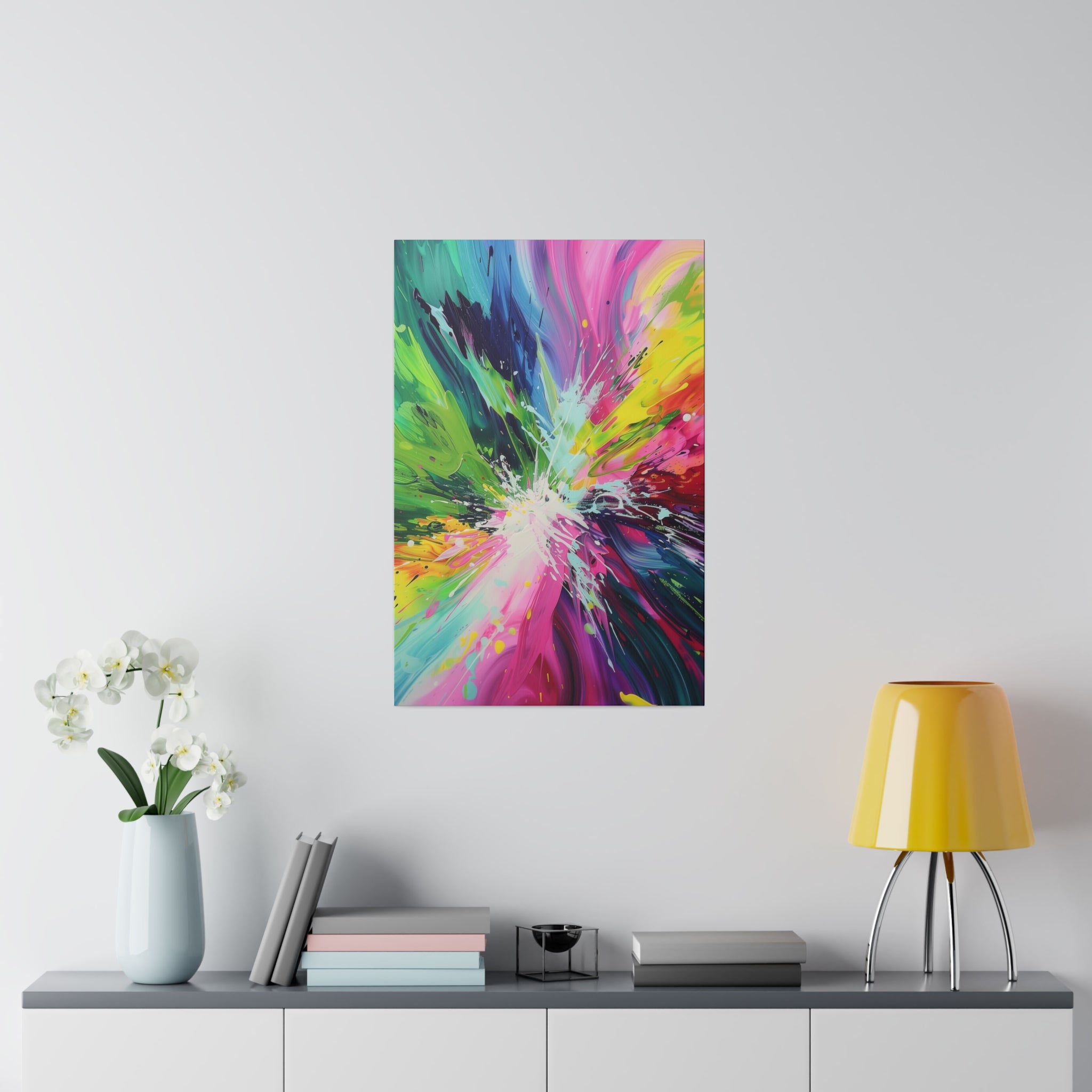 Vibrant Symphony - Abstract Wall Art - Vertical Canvas - WA234