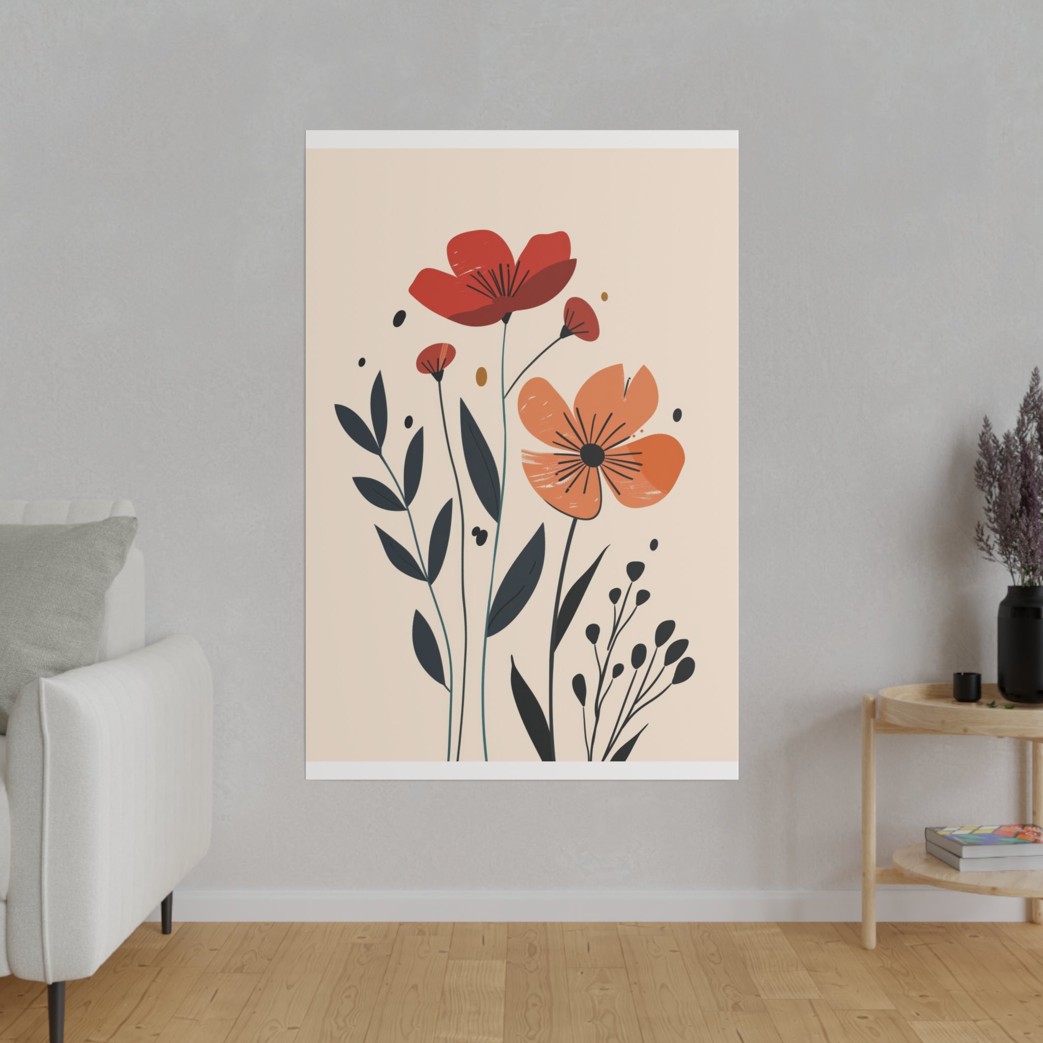 Flowers Wall Art - Botanical Wall Art - Vertical Canvas - WA39