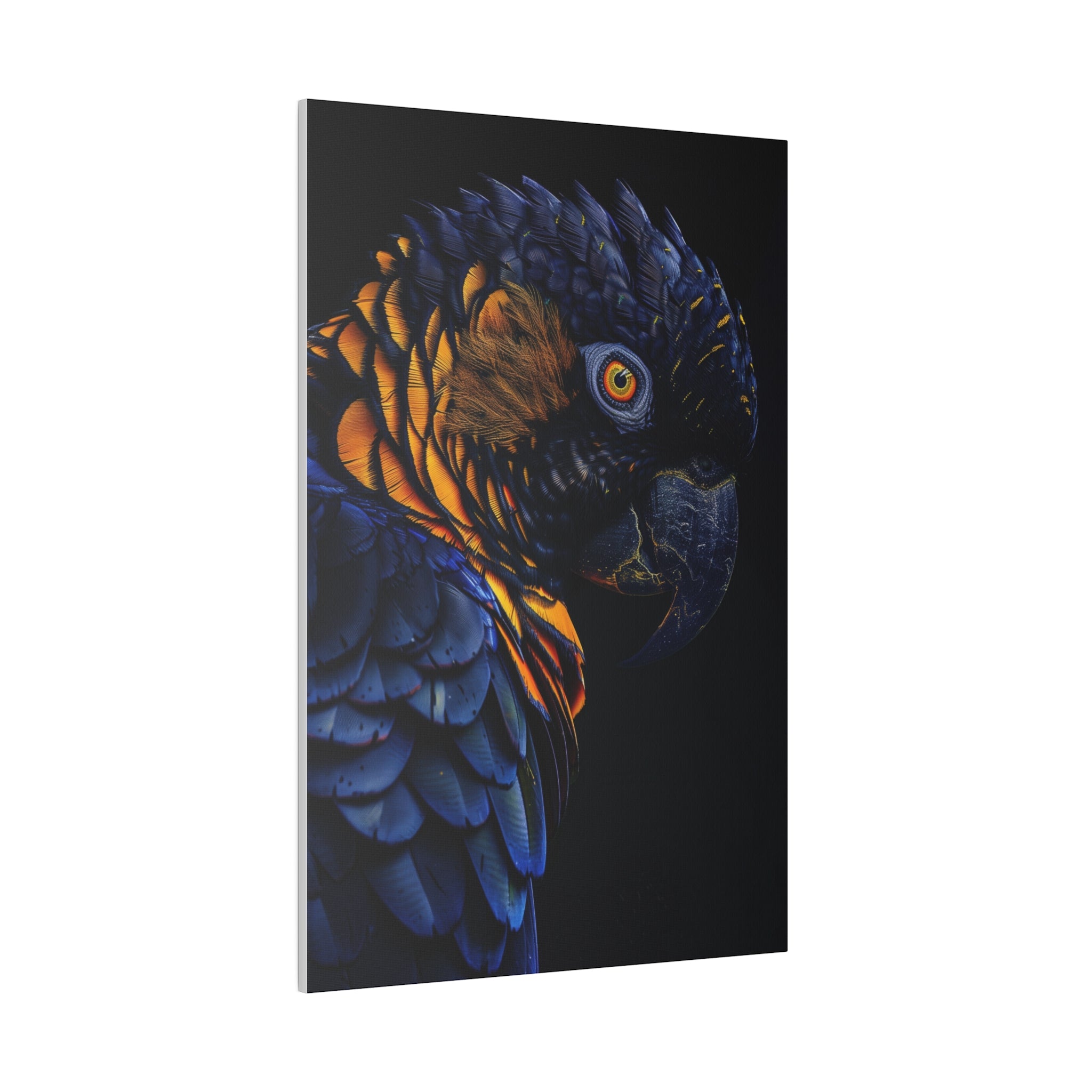 Dark Majestic Parrot - Wildlife Wall Art - Vertical Canvas - WA249