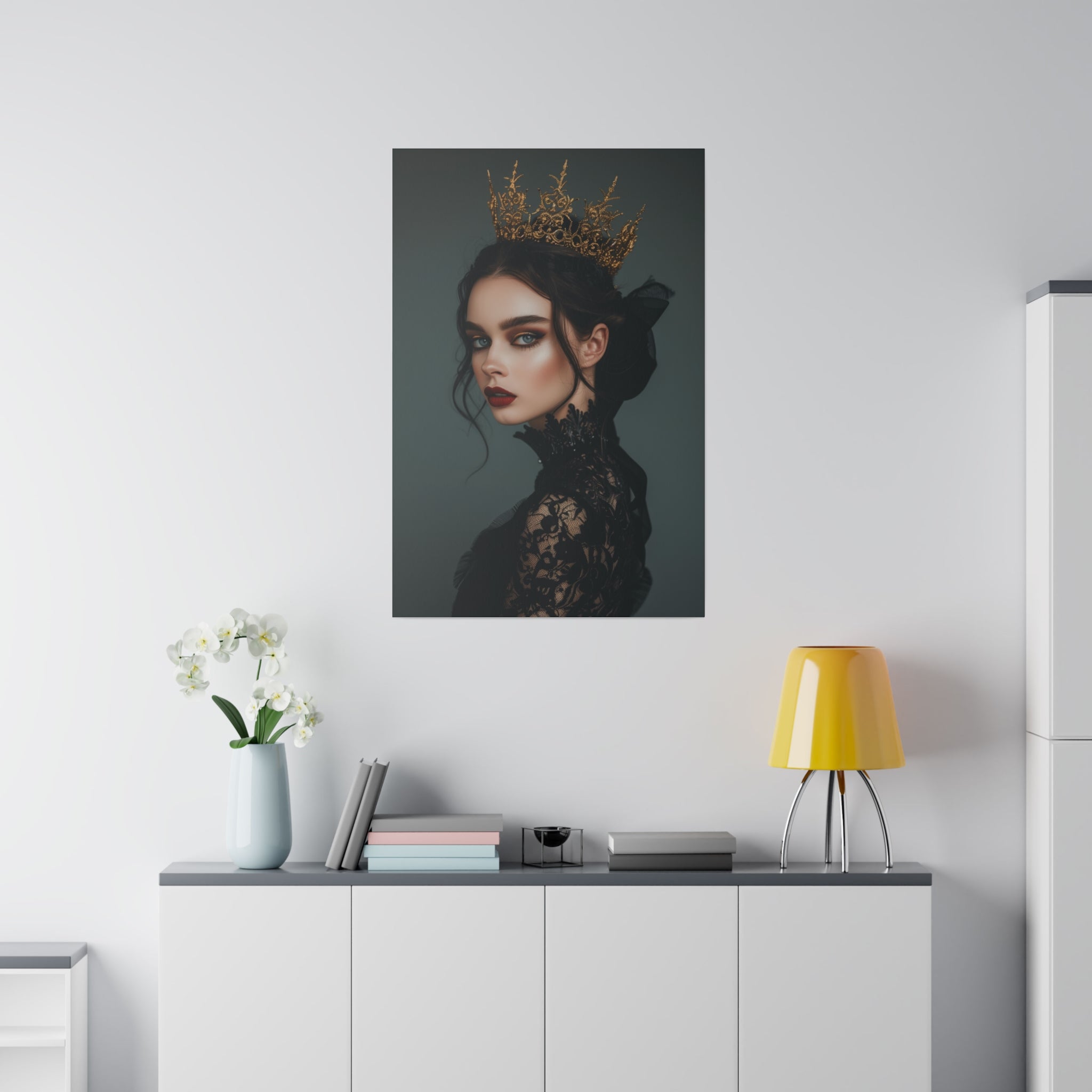 Gothic Woman with a Crown - Luxury Themed Canvas - Vertical Canvas - WA73