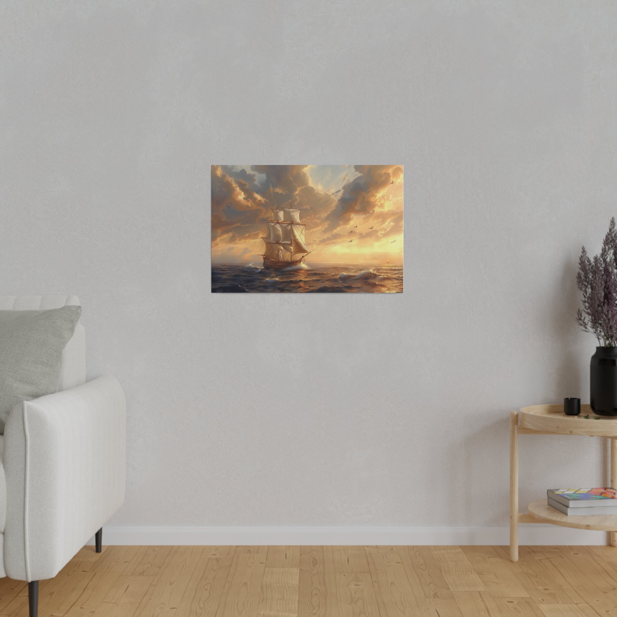 Ship Ocean Wall Art - Horizontal Canvas - WA180