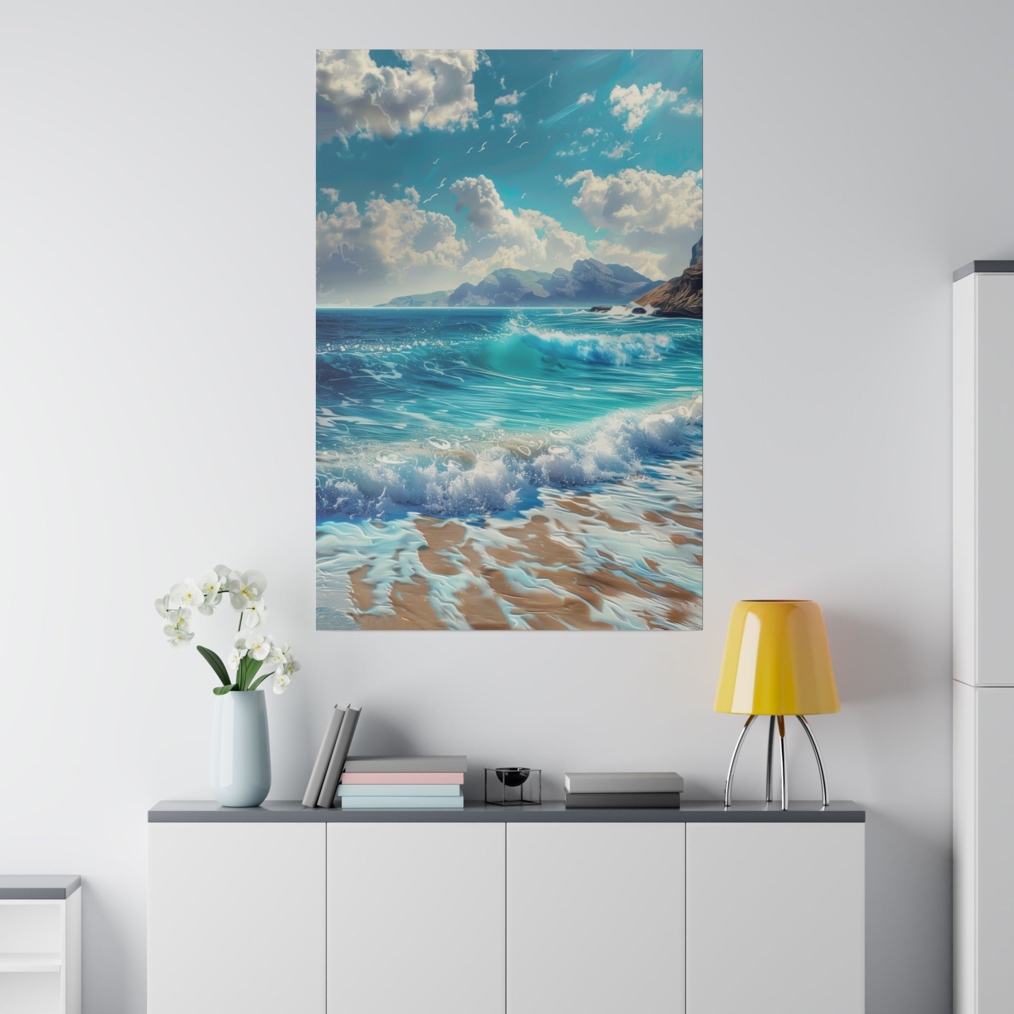 Ocean Waves Wall Art - Vertical Canvas - WA96