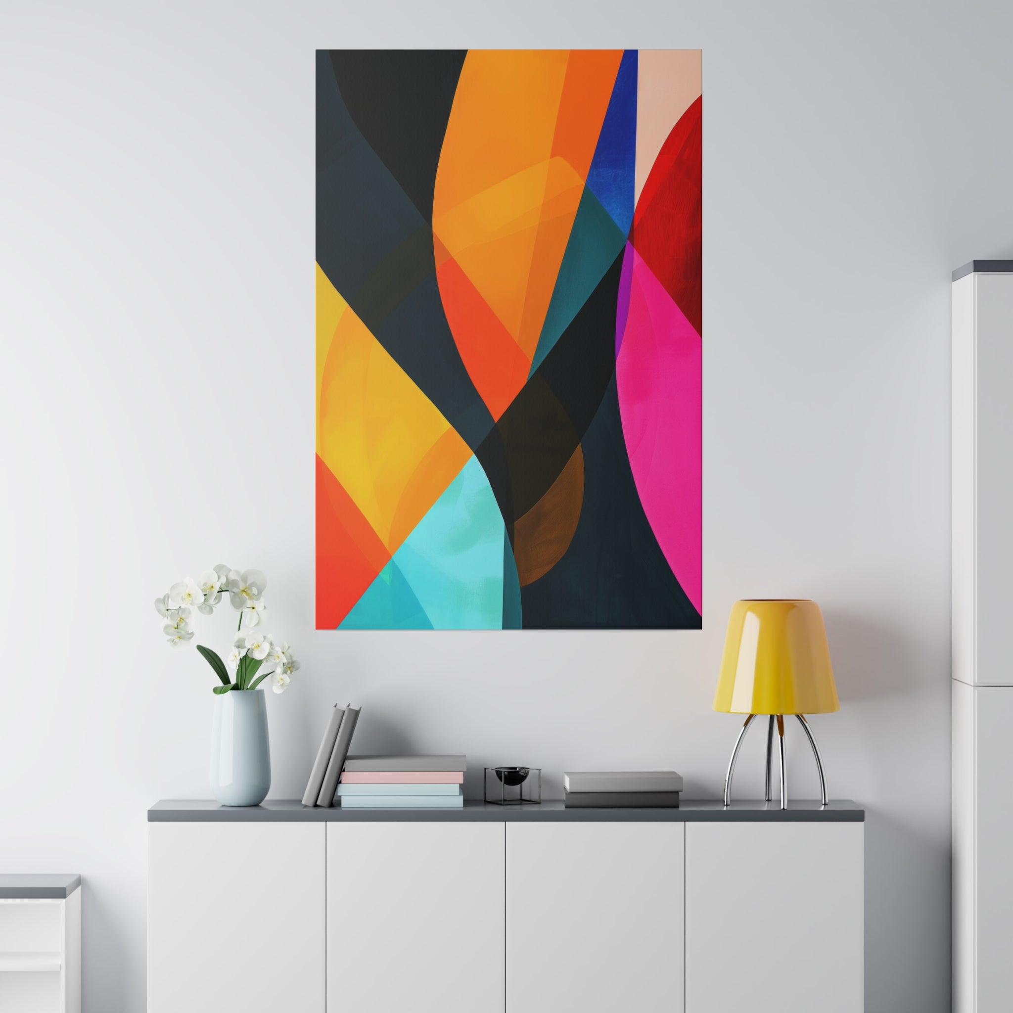 Modern Shapes - Abstract Wall Art - Vertical Canvas - WA240