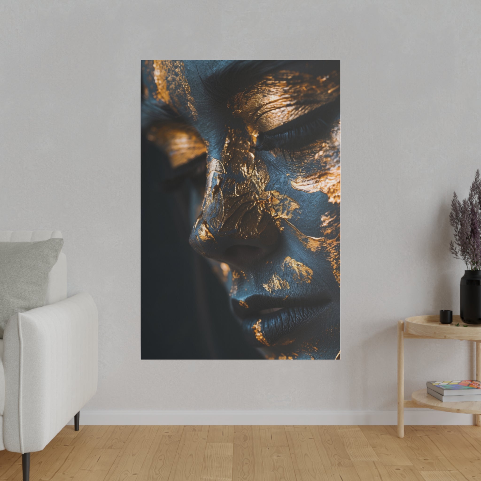 Mystique, Woman Portrait - Luxury Gold Themed Wall Art - Vertical Canvas - WA301