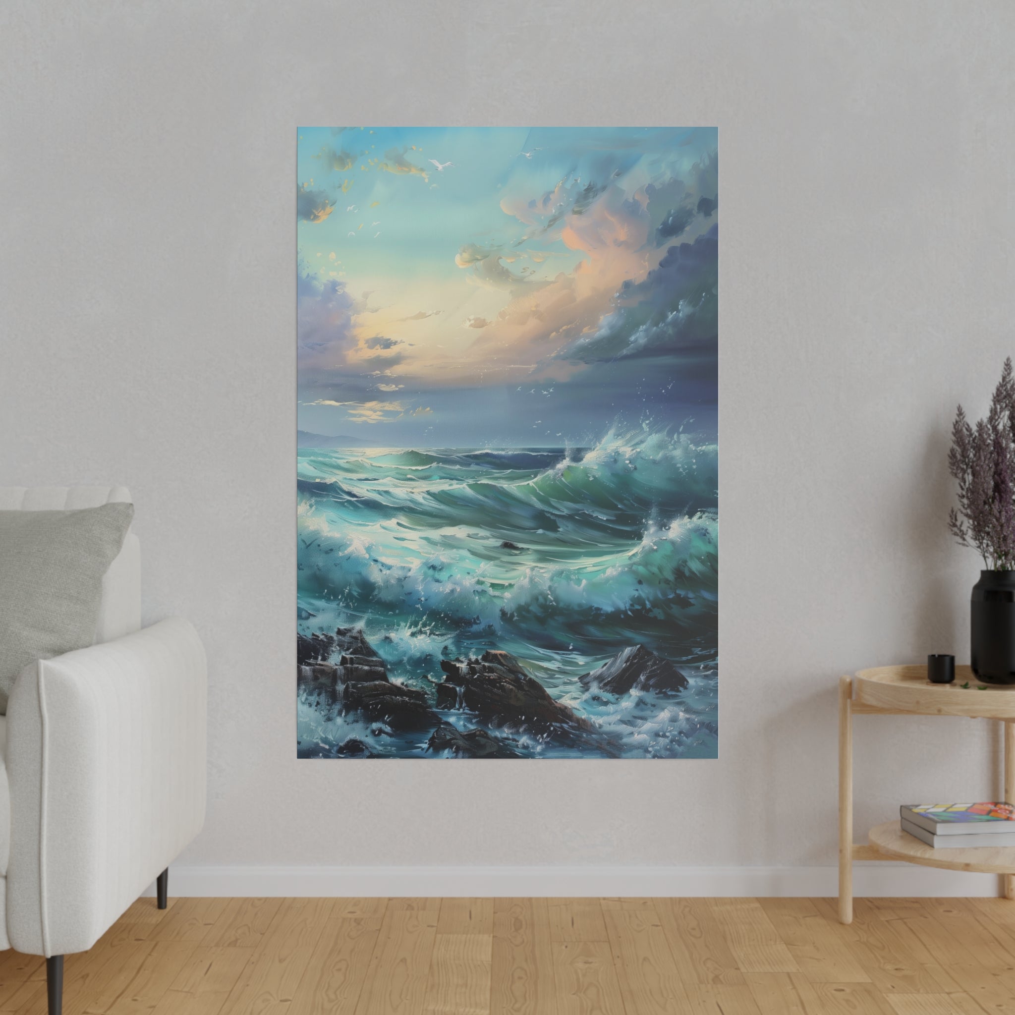 Ocean Waves Wall Art - Vertical Canvas - WA98