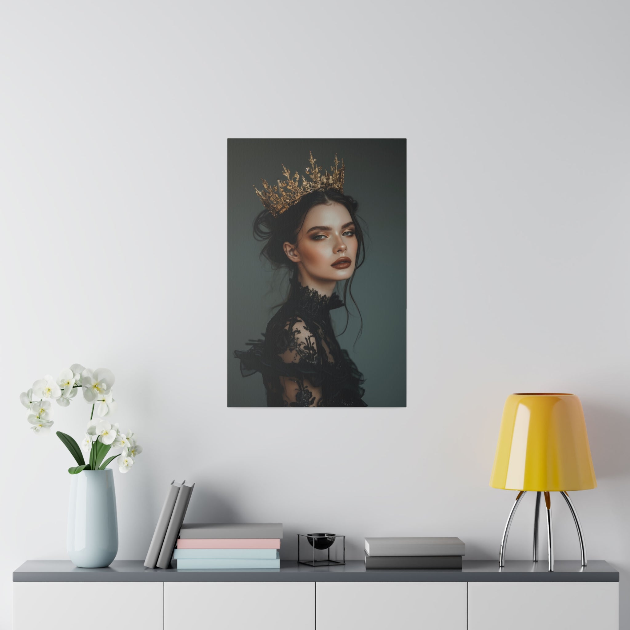 Gothic Woman with a Crown - Luxury Themed Canvas - Vertical Canvas - WA74