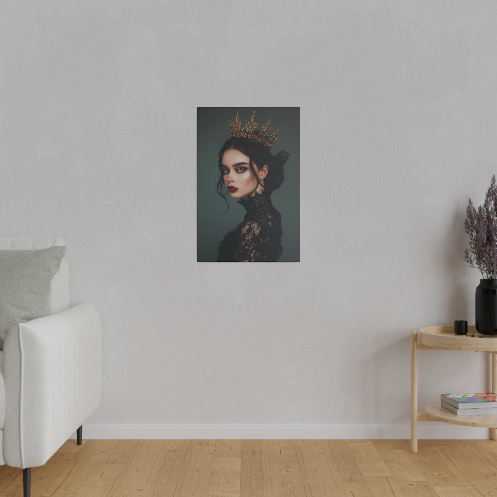 Gothic Woman with a Crown - Luxury Themed Canvas - Vertical Canvas - WA73