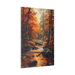 Serene Autumn Stream - Nature Wall Art - Vertical Canvas - WA313