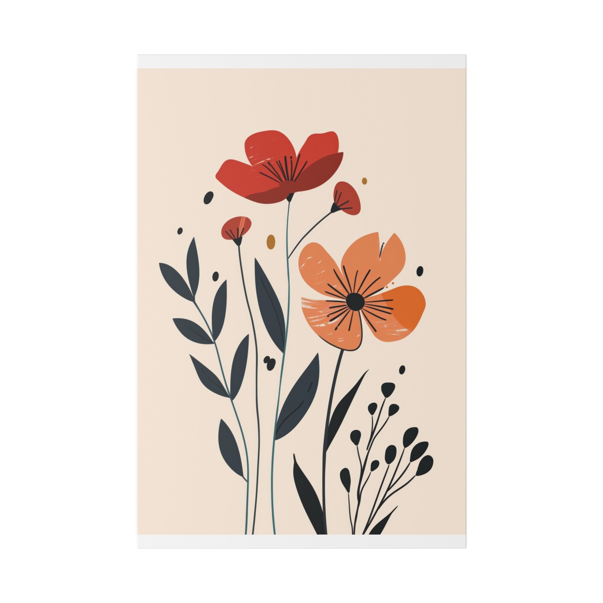 Flowers Wall Art - Botanical Wall Art - Vertical Canvas - WA39