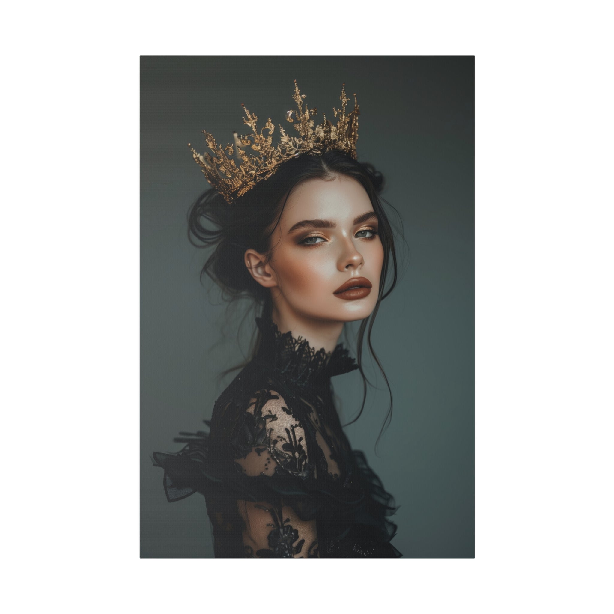 Gothic Woman with a Crown - Luxury Themed Canvas - Vertical Canvas - WA74