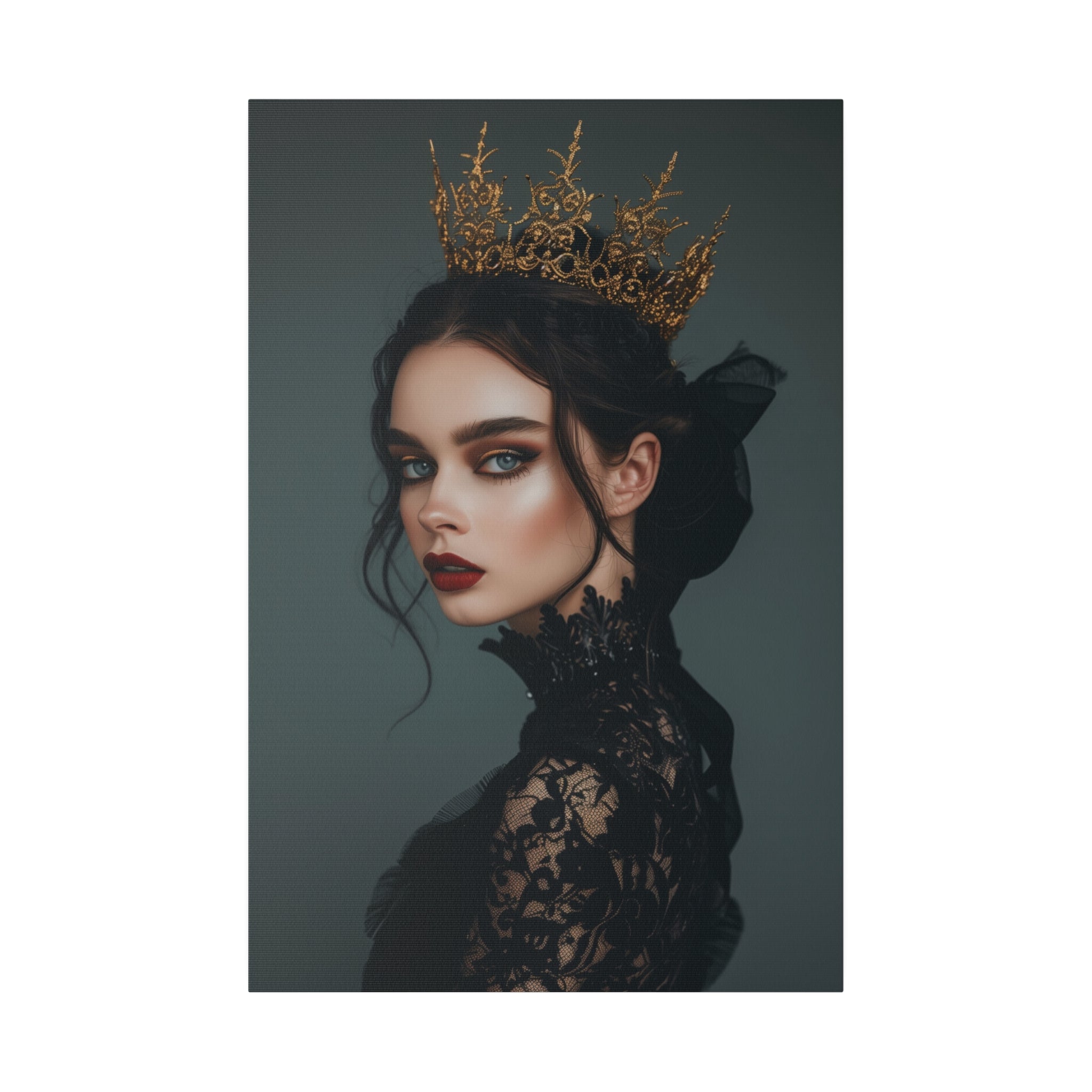 Gothic Woman with a Crown - Luxury Themed Canvas - Vertical Canvas - WA73