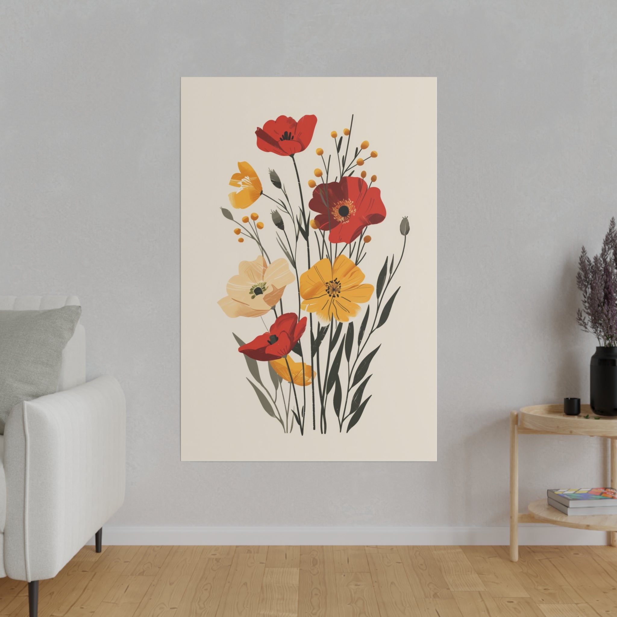 Flowers Wall Art - Botanical Wall Art - Vertical Canvas - WA43