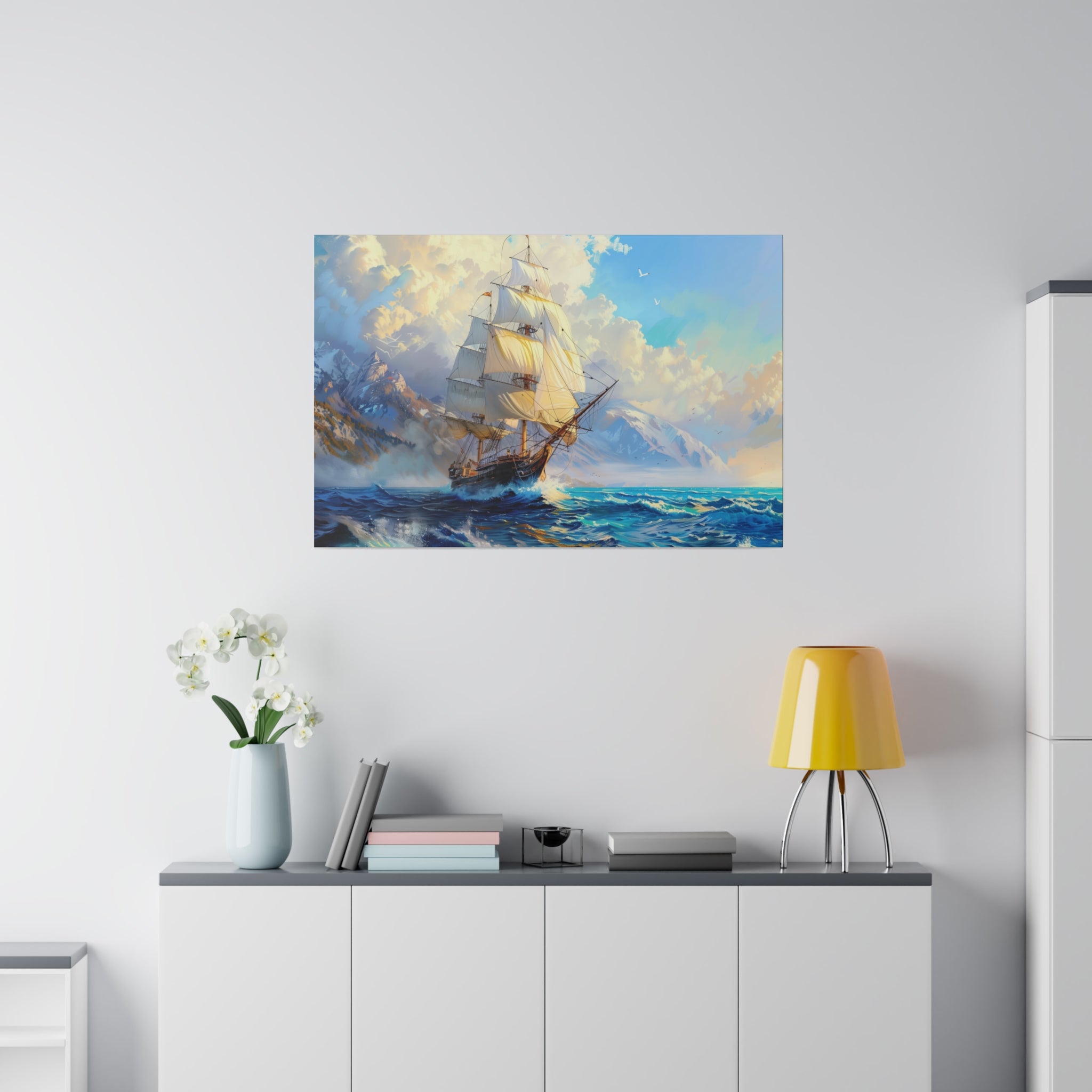 Ship Ocean Wall Art - Horizontal Canvas - WA178