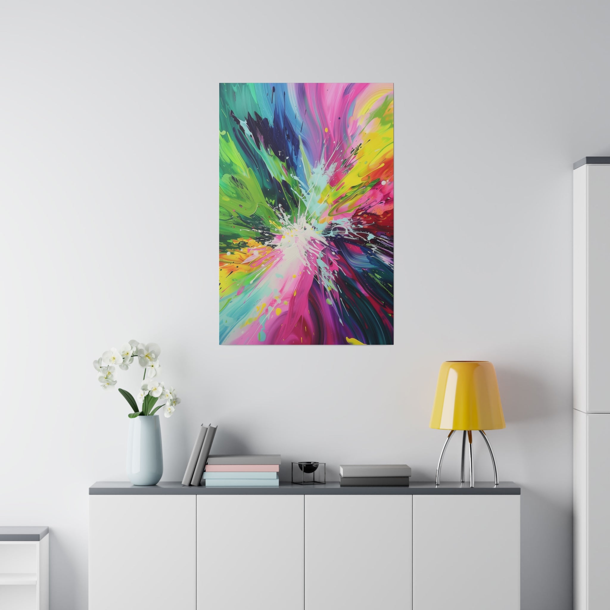 Vibrant Symphony - Abstract Wall Art - Vertical Canvas - WA234