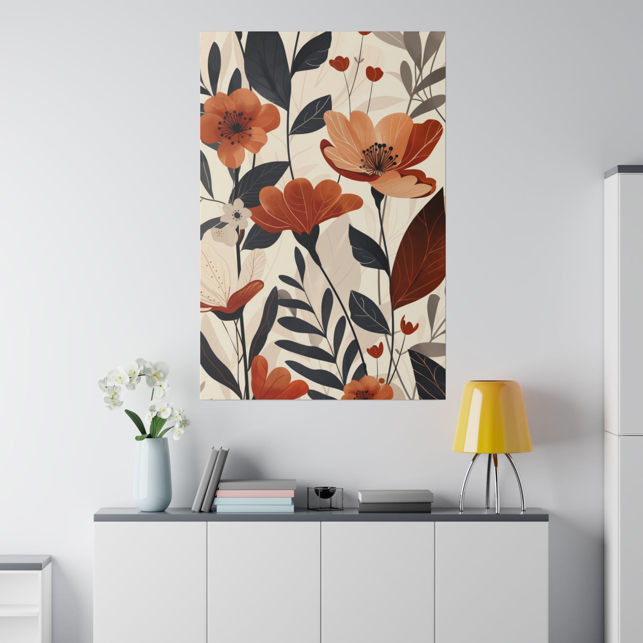 Flowers Wall Art - Botanical Wall Art - Vertical Canvas - WA61