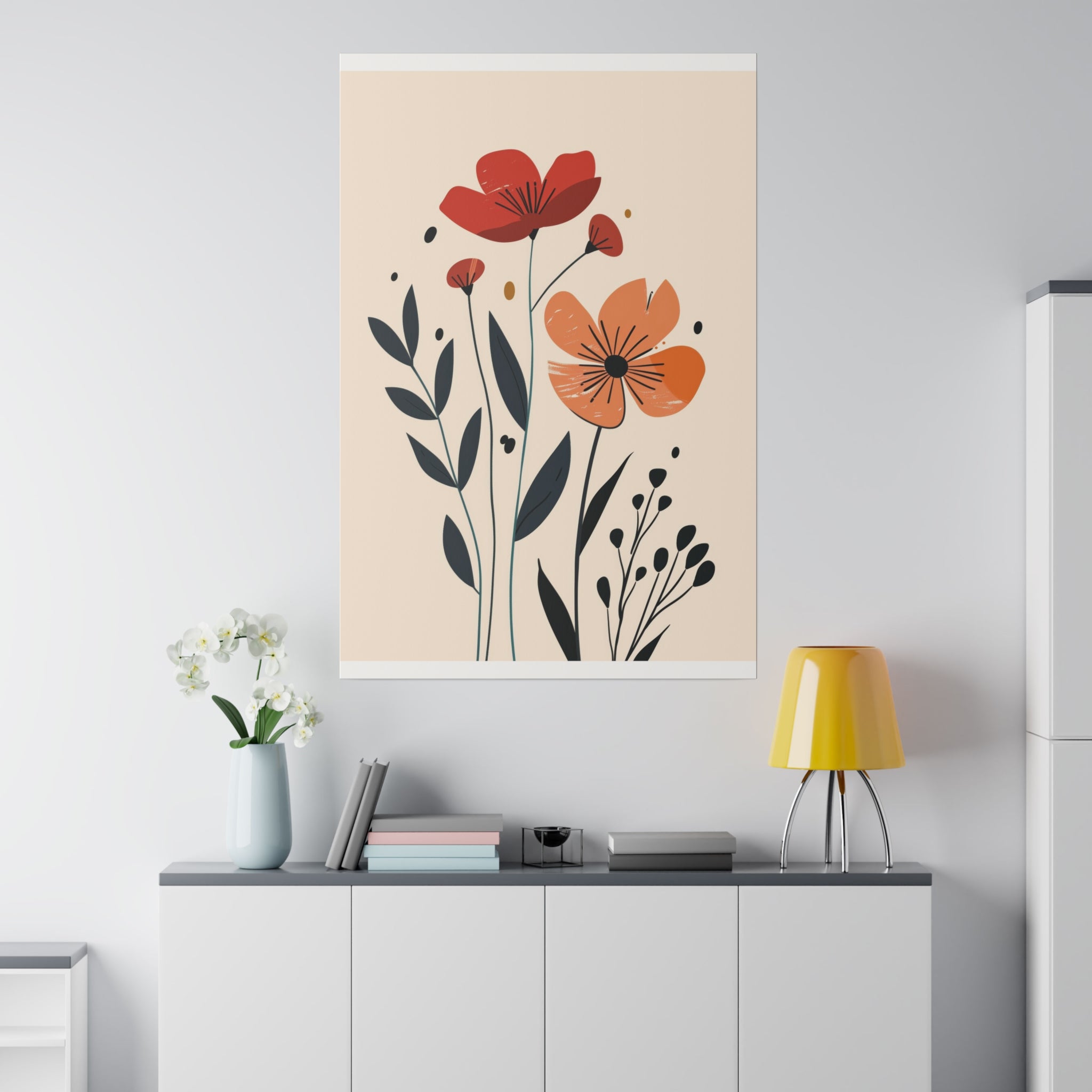 Flowers Wall Art - Botanical Wall Art - Vertical Canvas - WA39