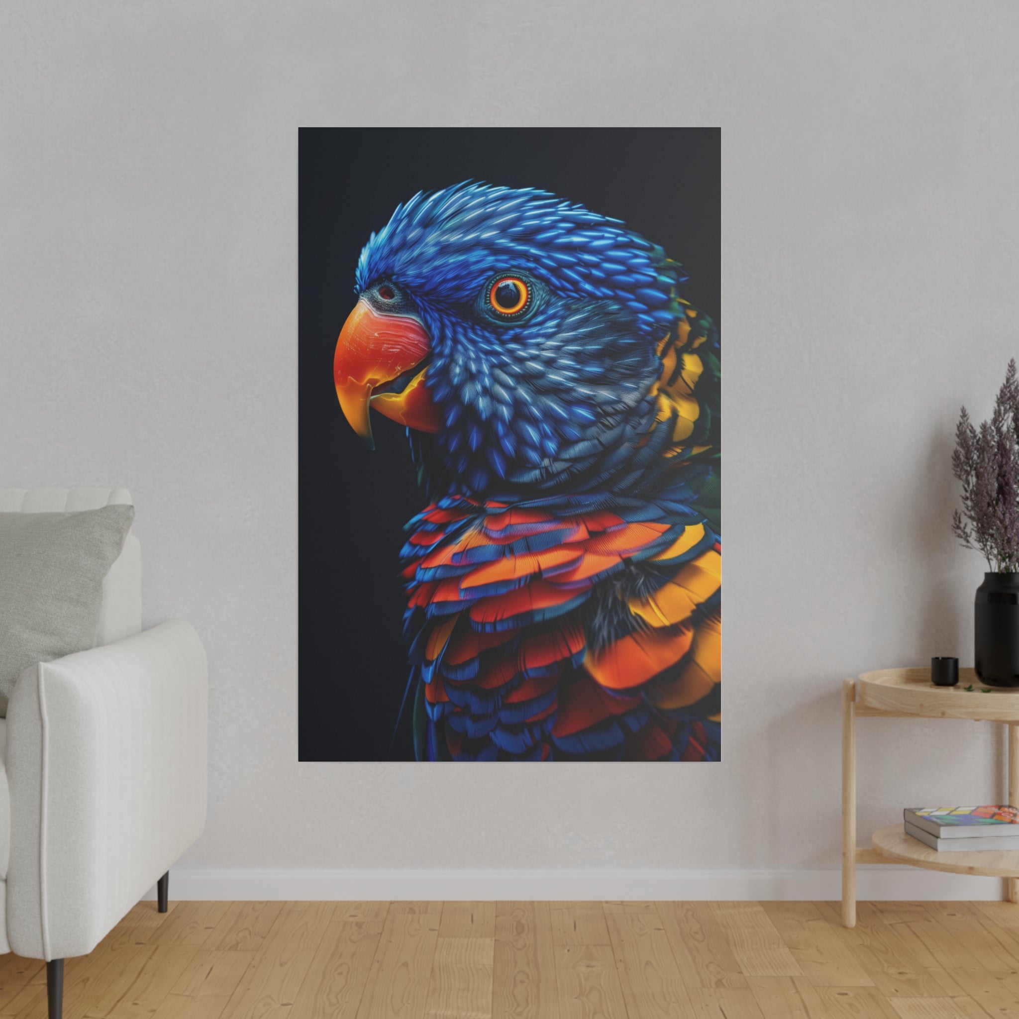 Blue Parrot - Wildlife Wall Art - Vertical Canvas - WA250