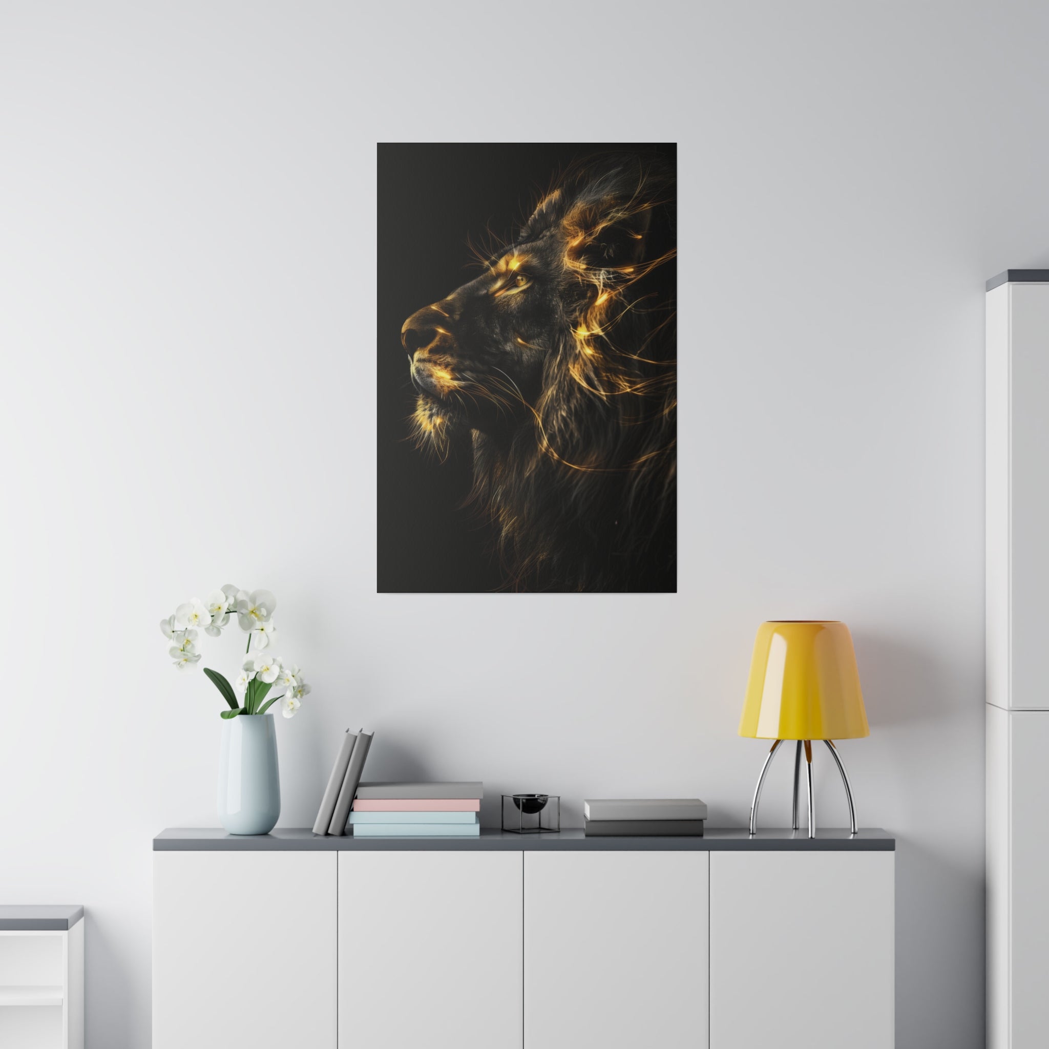 Luminous Lion - Wildlife Wall Art - Vertical Canvas - WA286