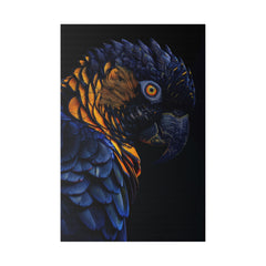 Dark Majestic Parrot - Wildlife Wall Art - Vertical Canvas - WA249